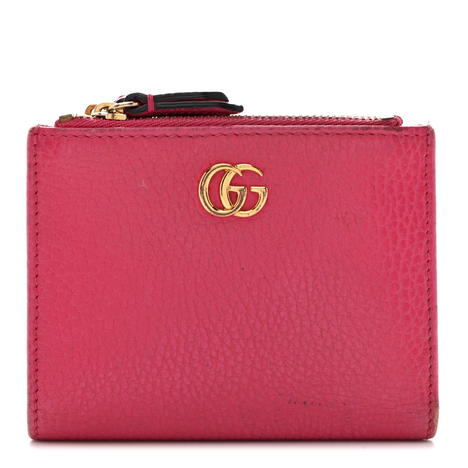 Dollar Calfskin GG Marmont Compact Wallet Box Pink
