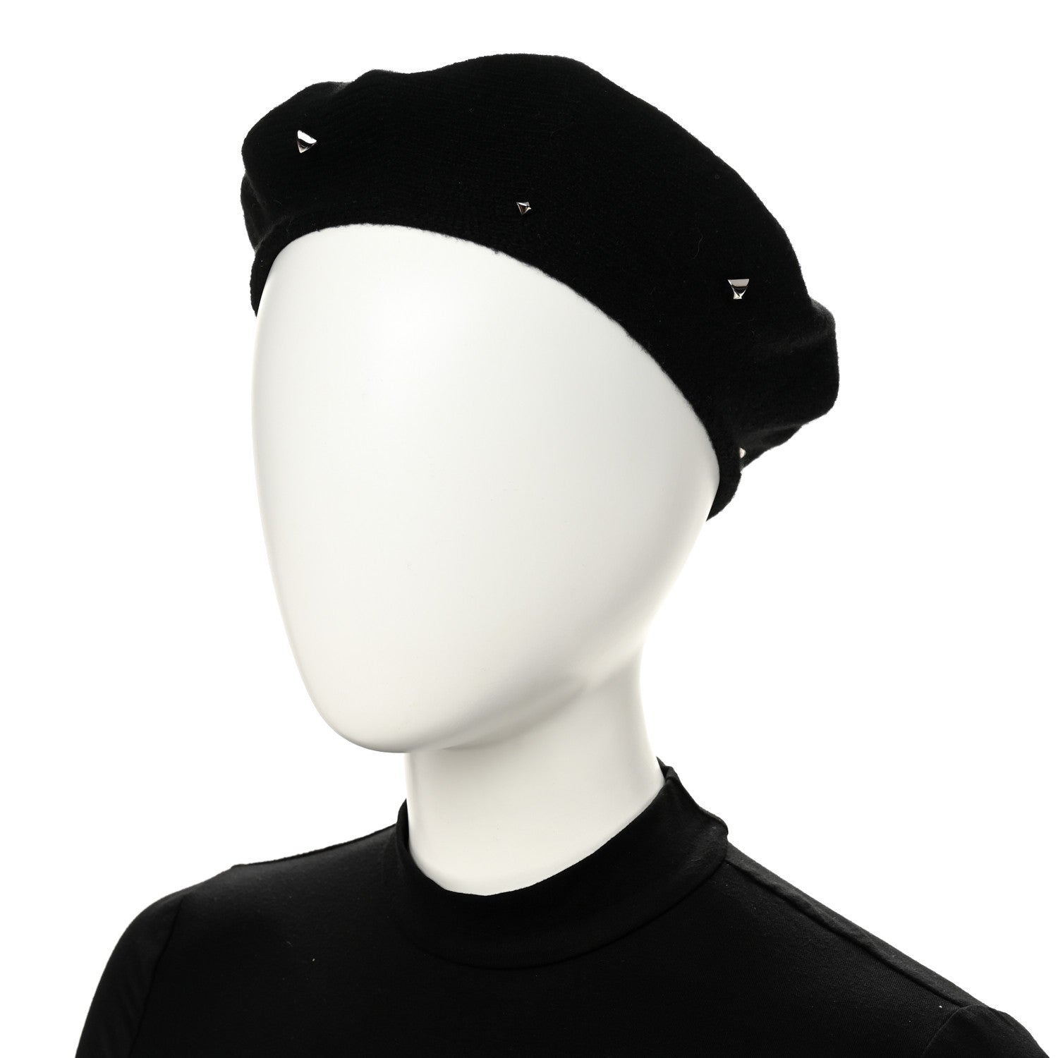 Cashmere Medor Studded Darling Beret S Black
