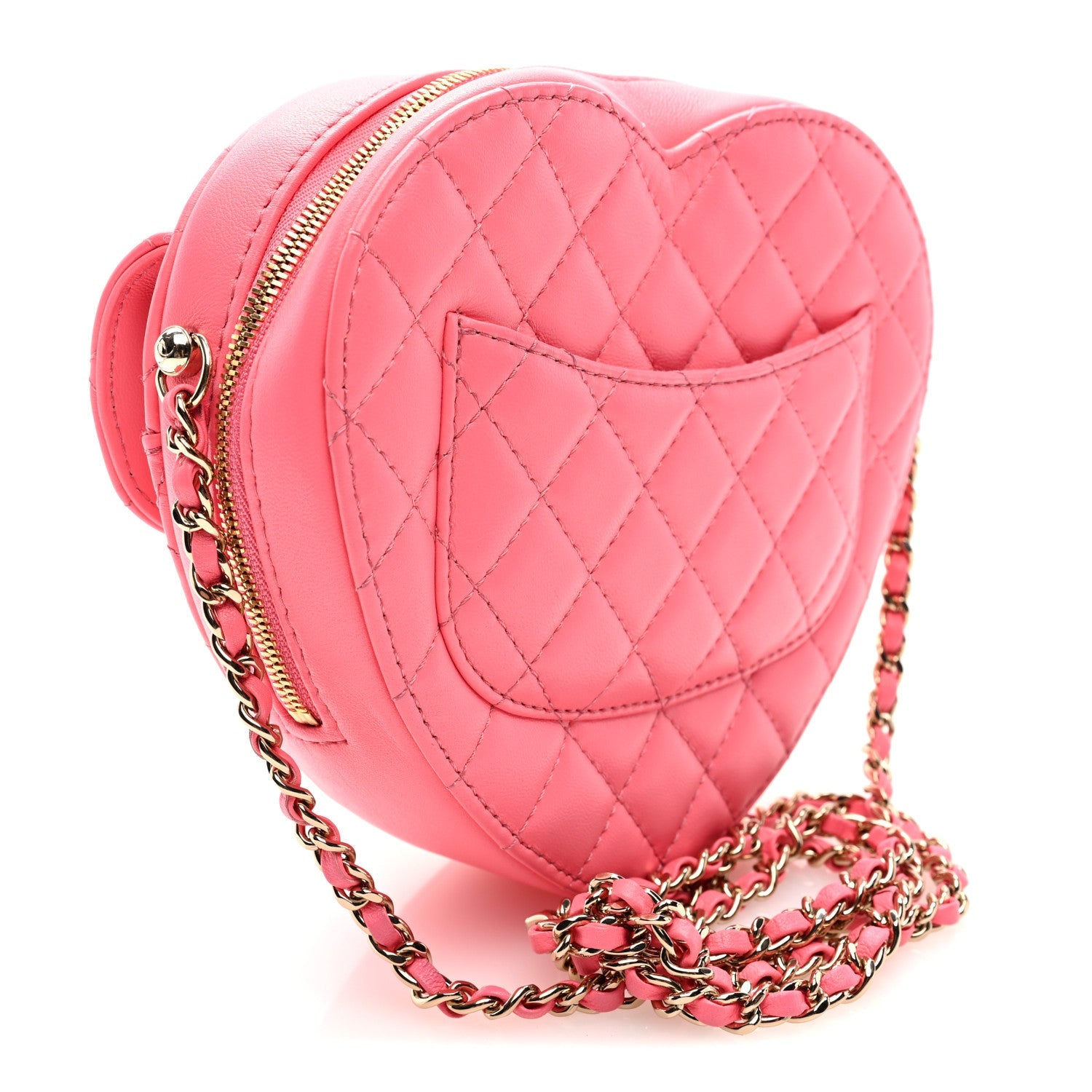 Lambskin Quilted Large CC In Love Heart Bag Light Pink