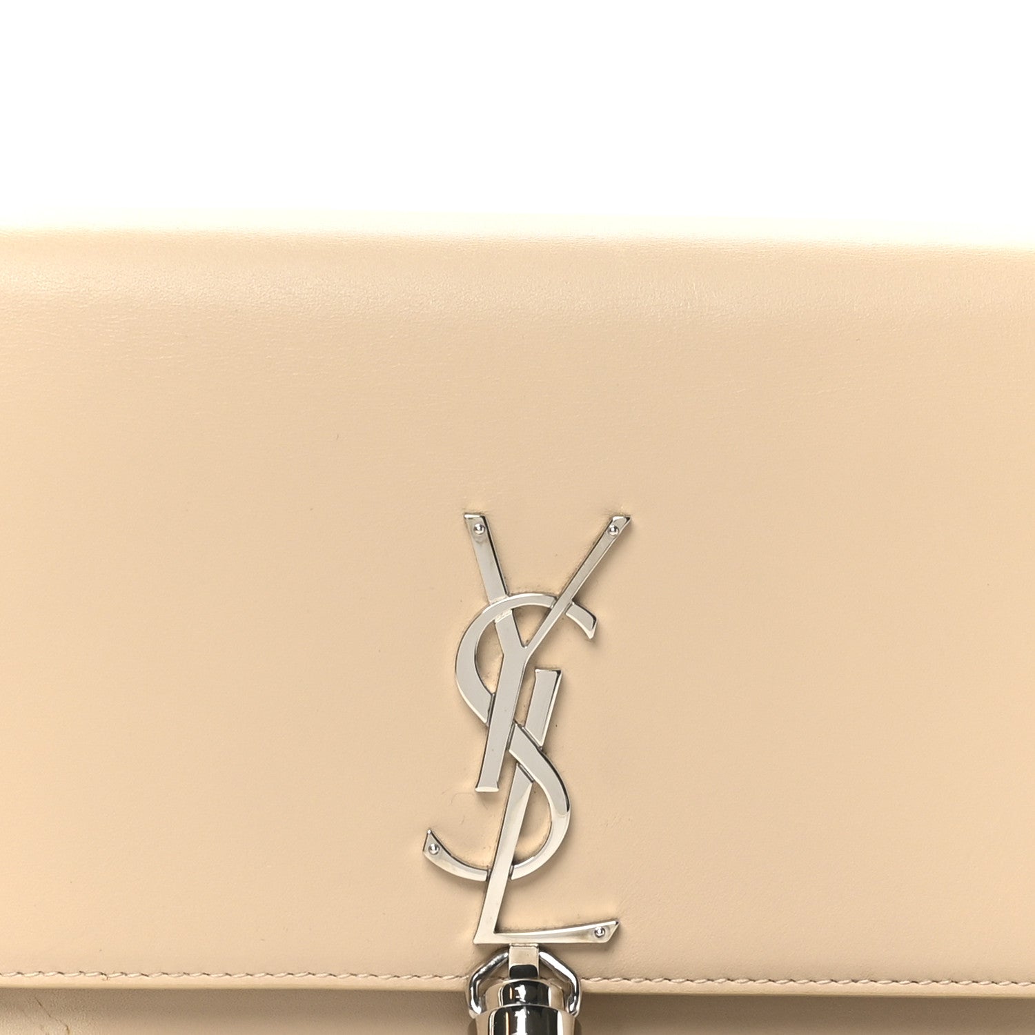 Smooth Calfskin Classic Monogram Kate Tassel Chain Wallet Nude Powder