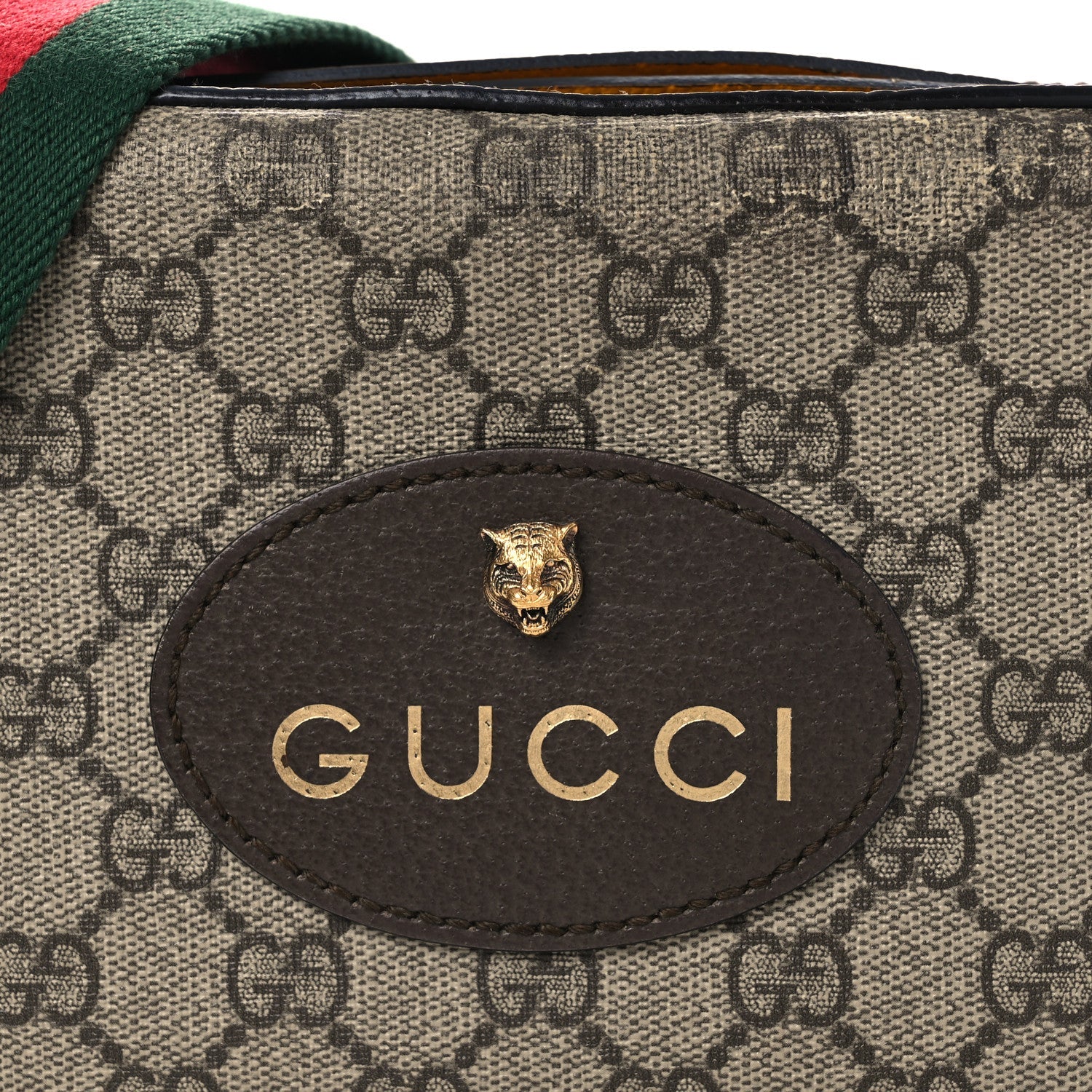 GG Supreme Monogram Web Neo Vintage Shoulder Bag Beige New Acero Crop