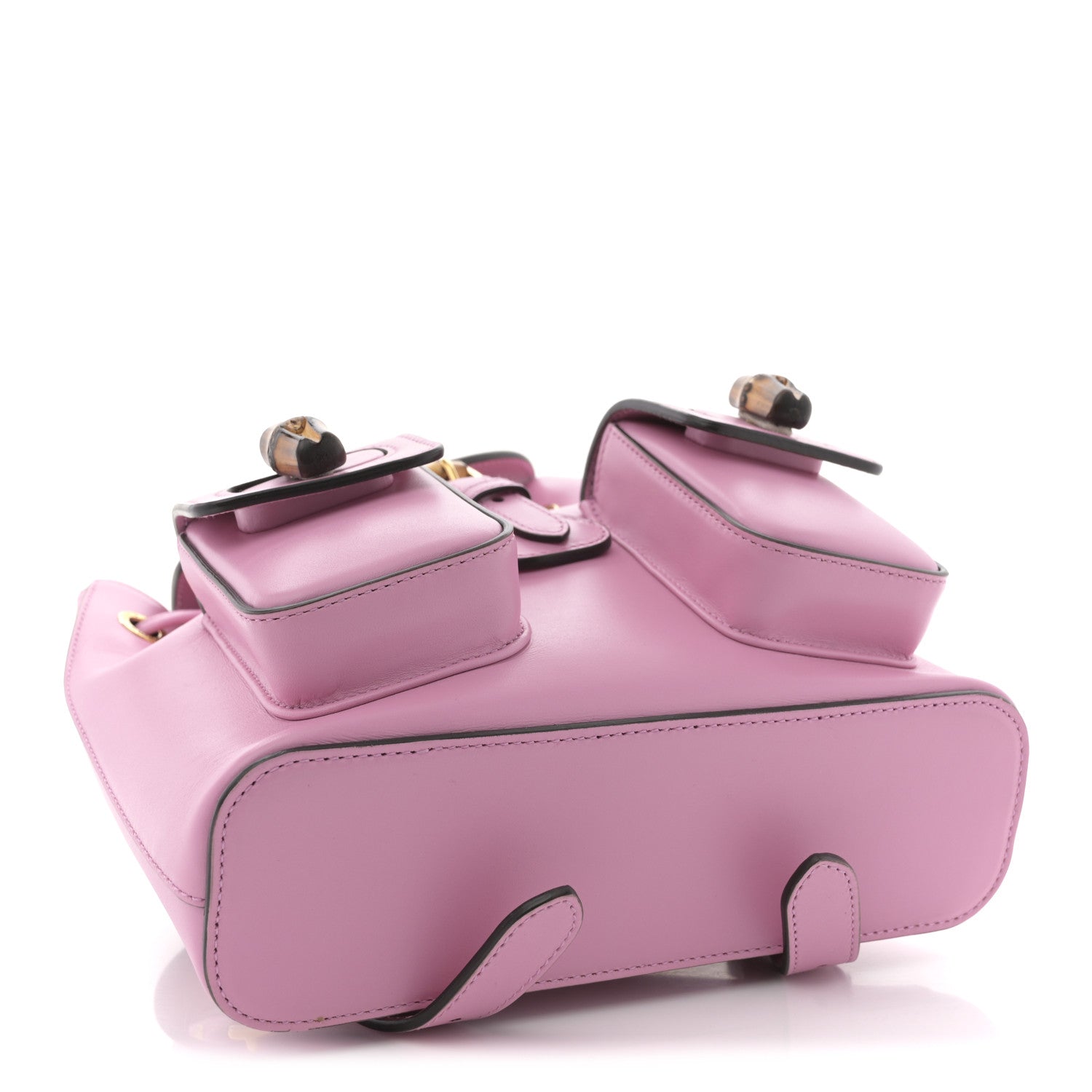 Calfskin Bamboo Backpack Glossy Pink