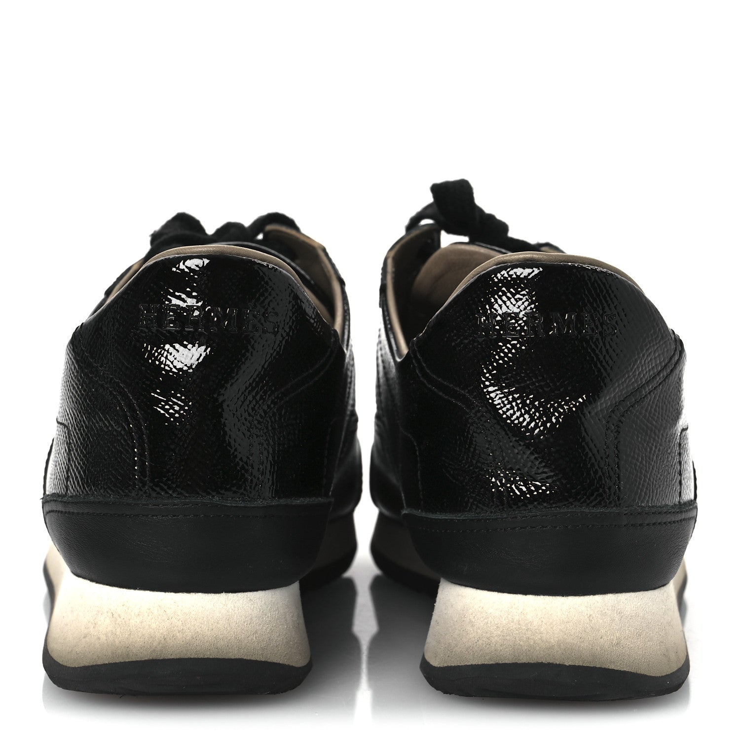 Patent Epsom Calfskin Trail Sneakers 37 Black