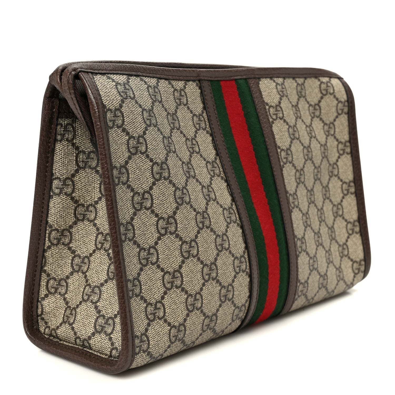 GG Supreme Monogram Web Ophidia GG Toiletry Case Beige New Acero