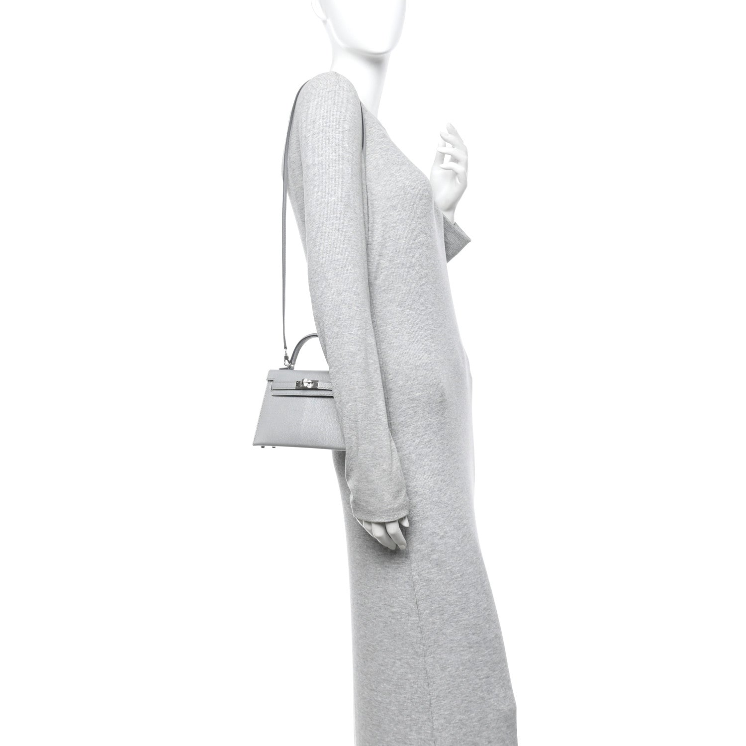 Metallic Chevre Chamkilight Mini Kelly Sellier 20 Argent