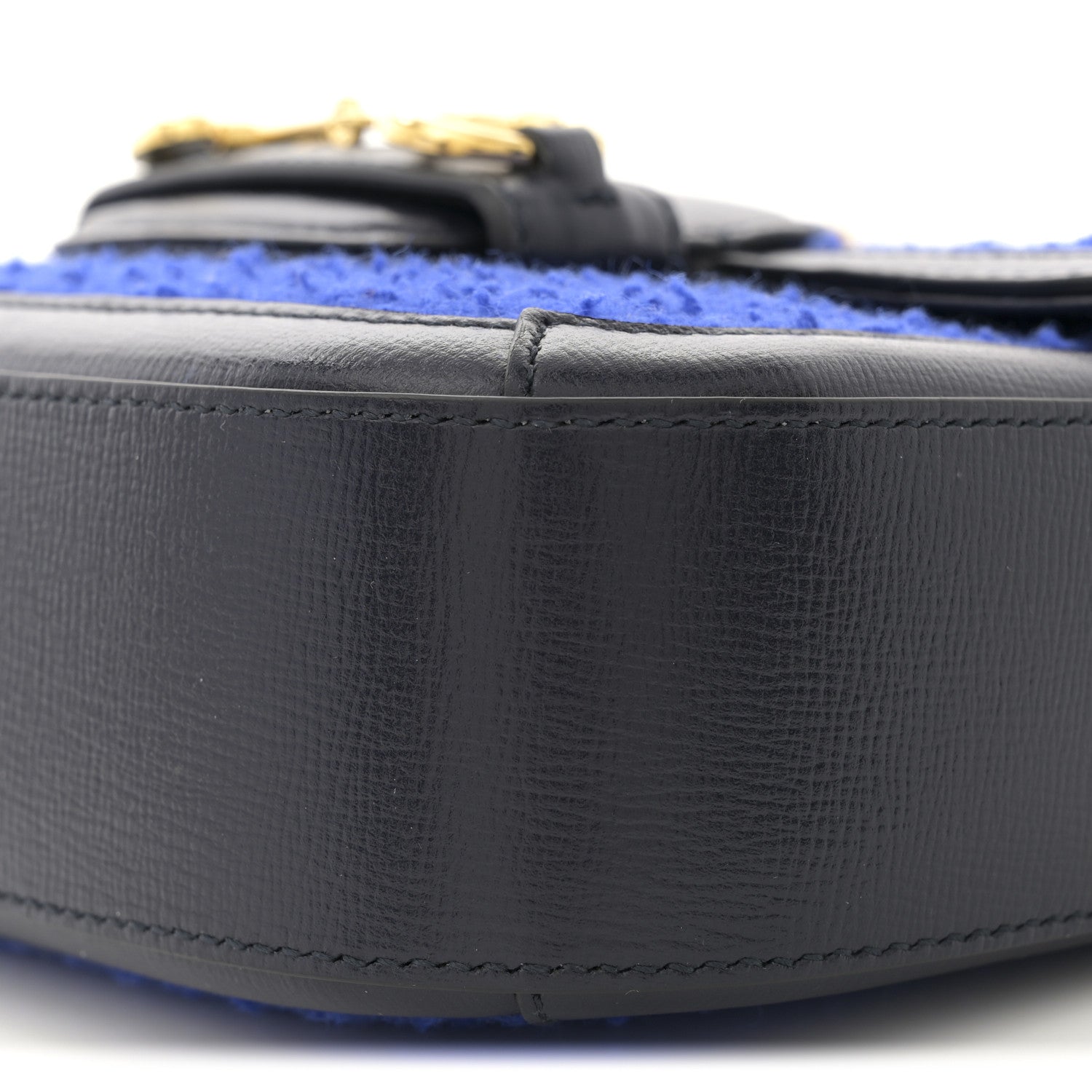 Casy Wool Azalea Calfskin Mini Horsebit 1955 Shoulder Bag Blue China