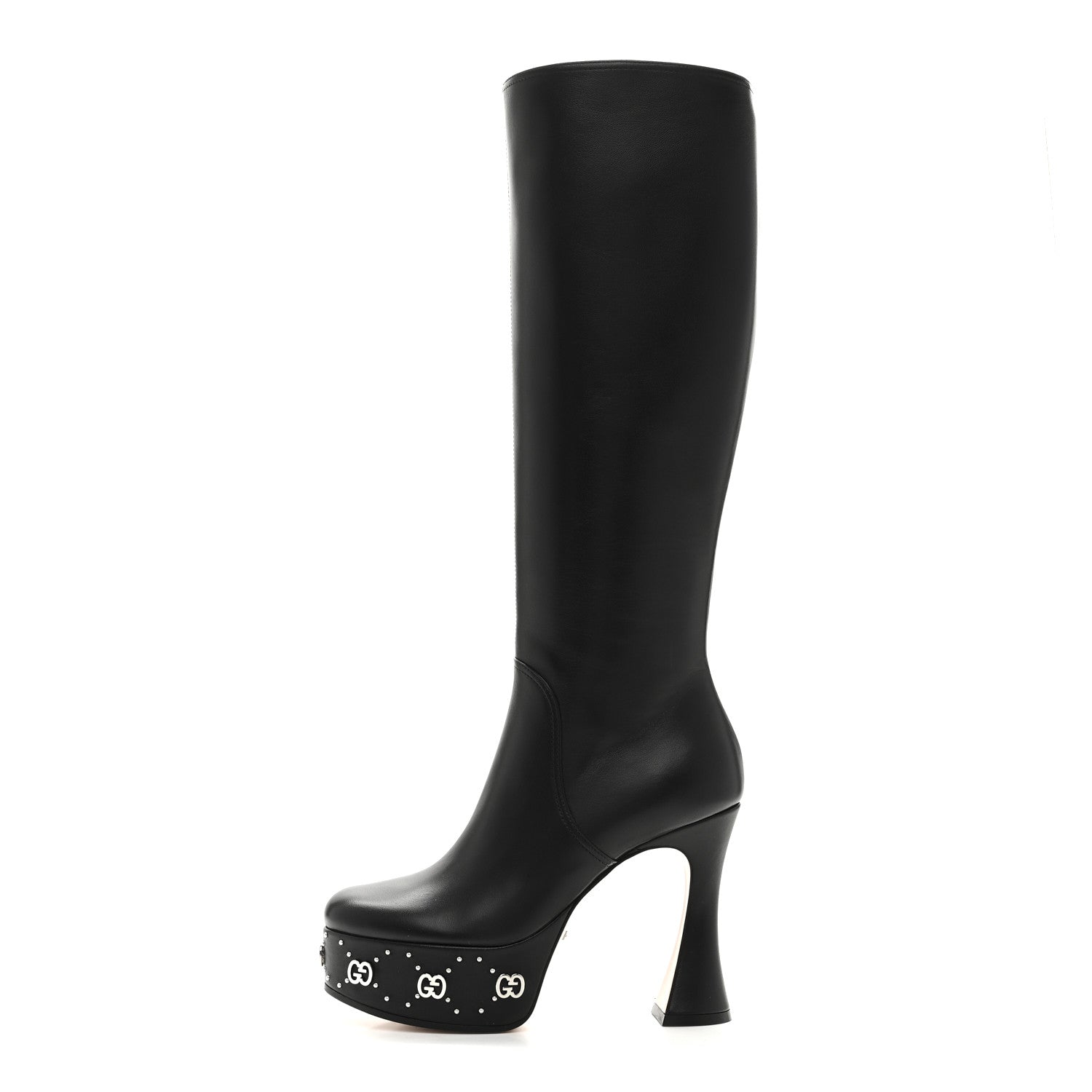 Nappa Charlotte Janaya 110mm Platform Knee Boots 35.5 Black