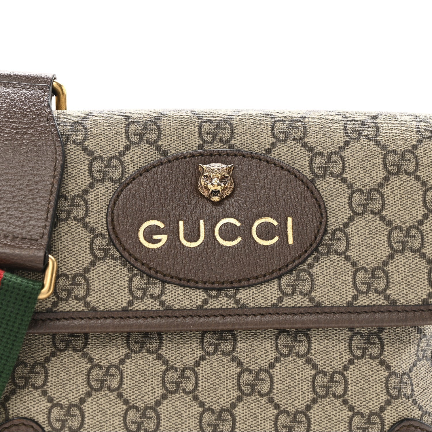 GG Supreme Monogram Web Small Neo Vintage Double Flap Messenger Bag Beige New Acero