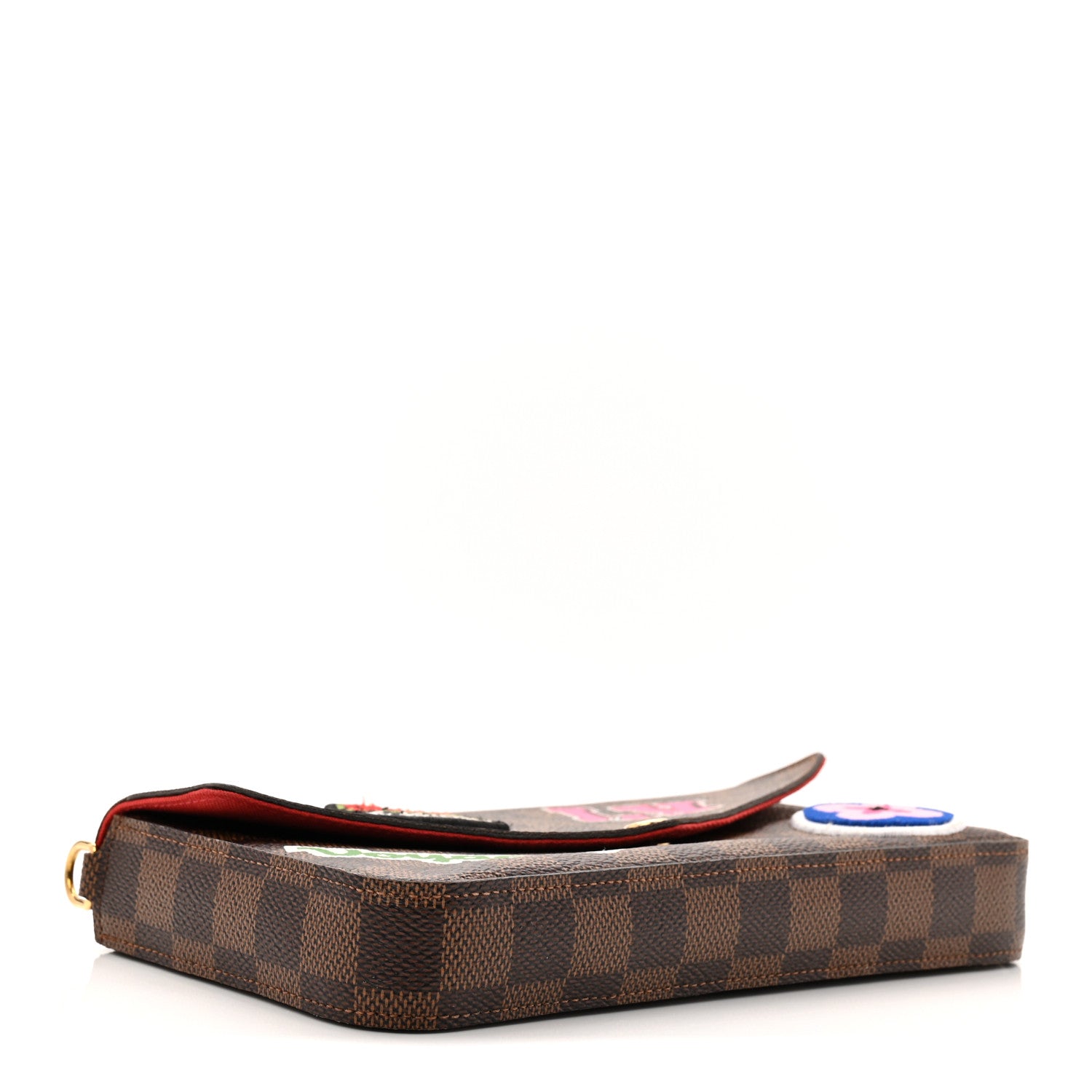 Damier Ebene My LV World Tour Pochette Felicie Chain Wallet Coquelicot