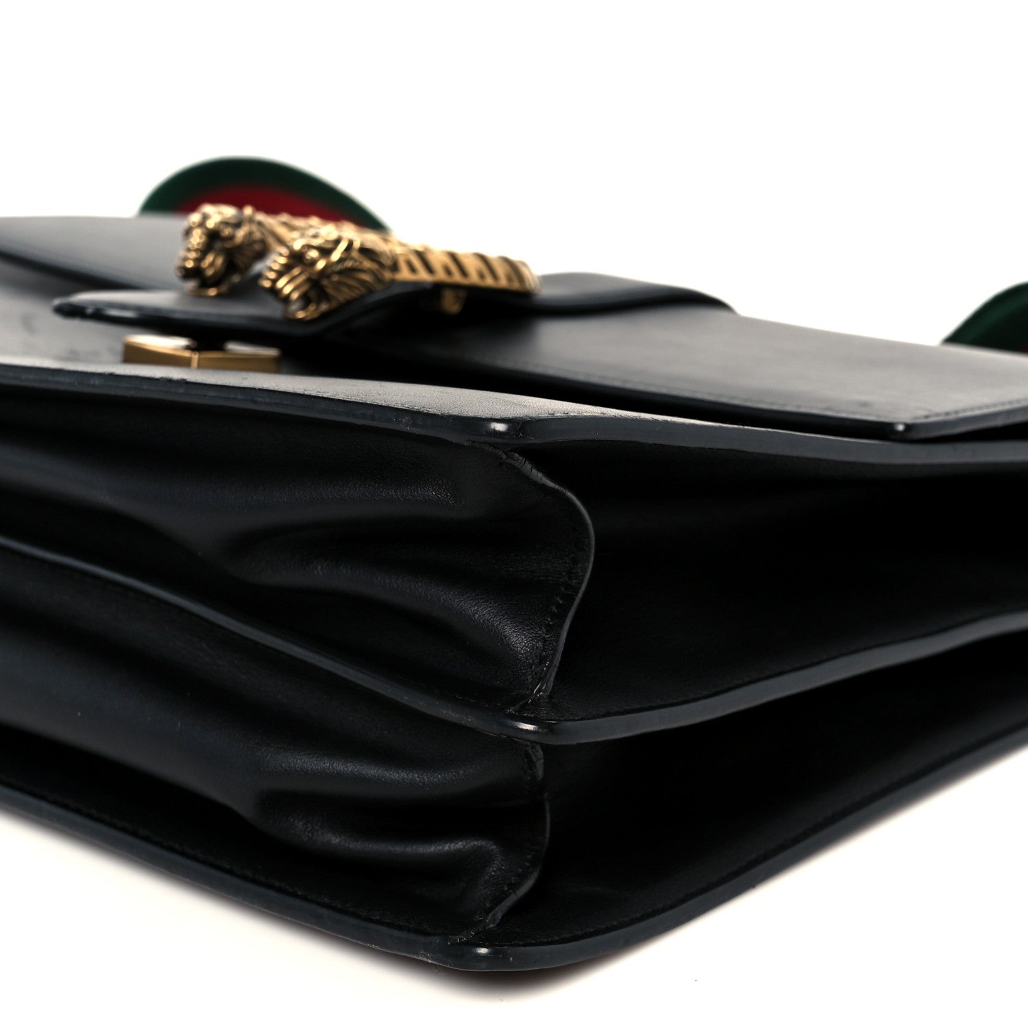 Moon Calfskin Web Large Dionysus Bamboo Top Handle Bag Black