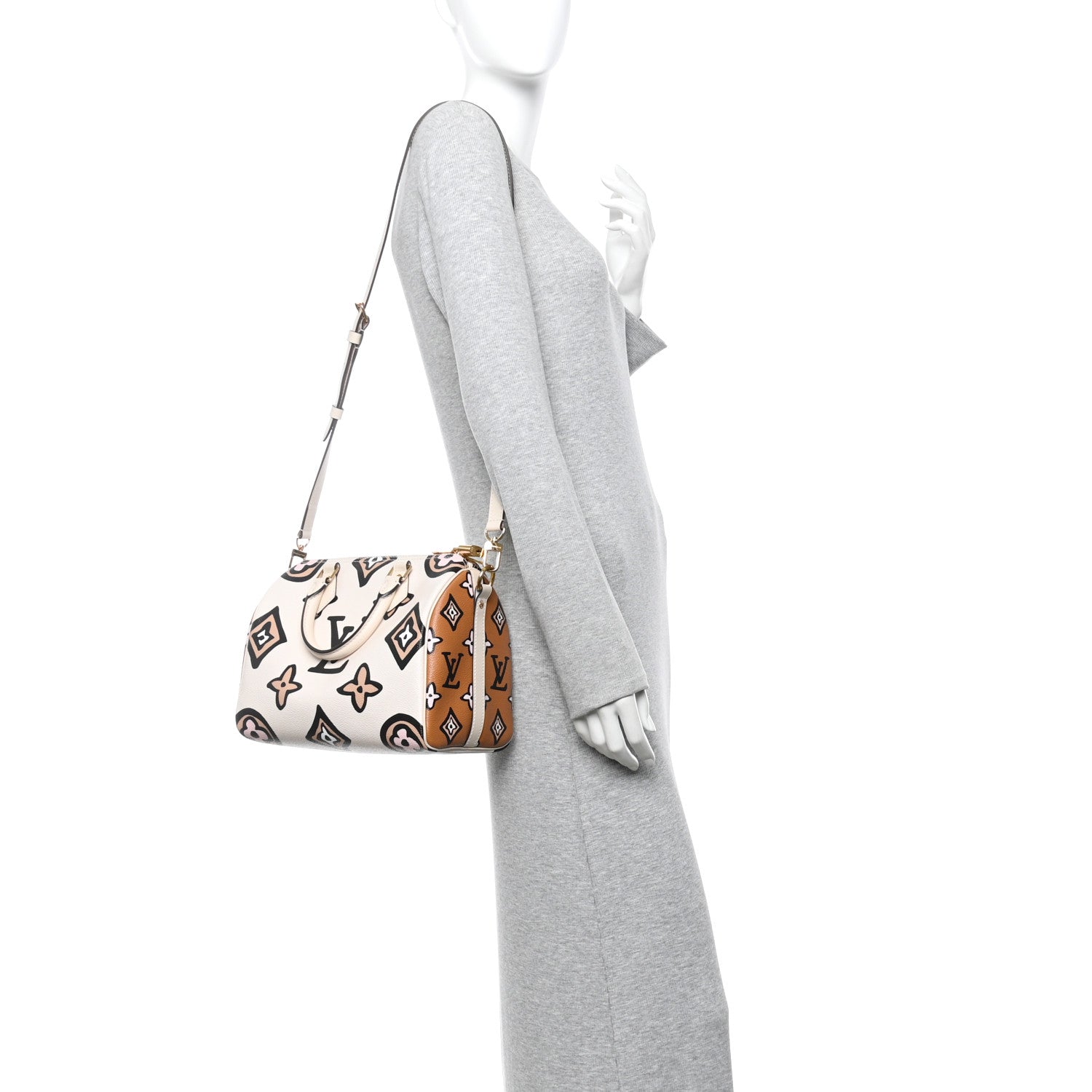 Monogram Giant Wild At Heart Speedy Bandouliere 25 Creme
