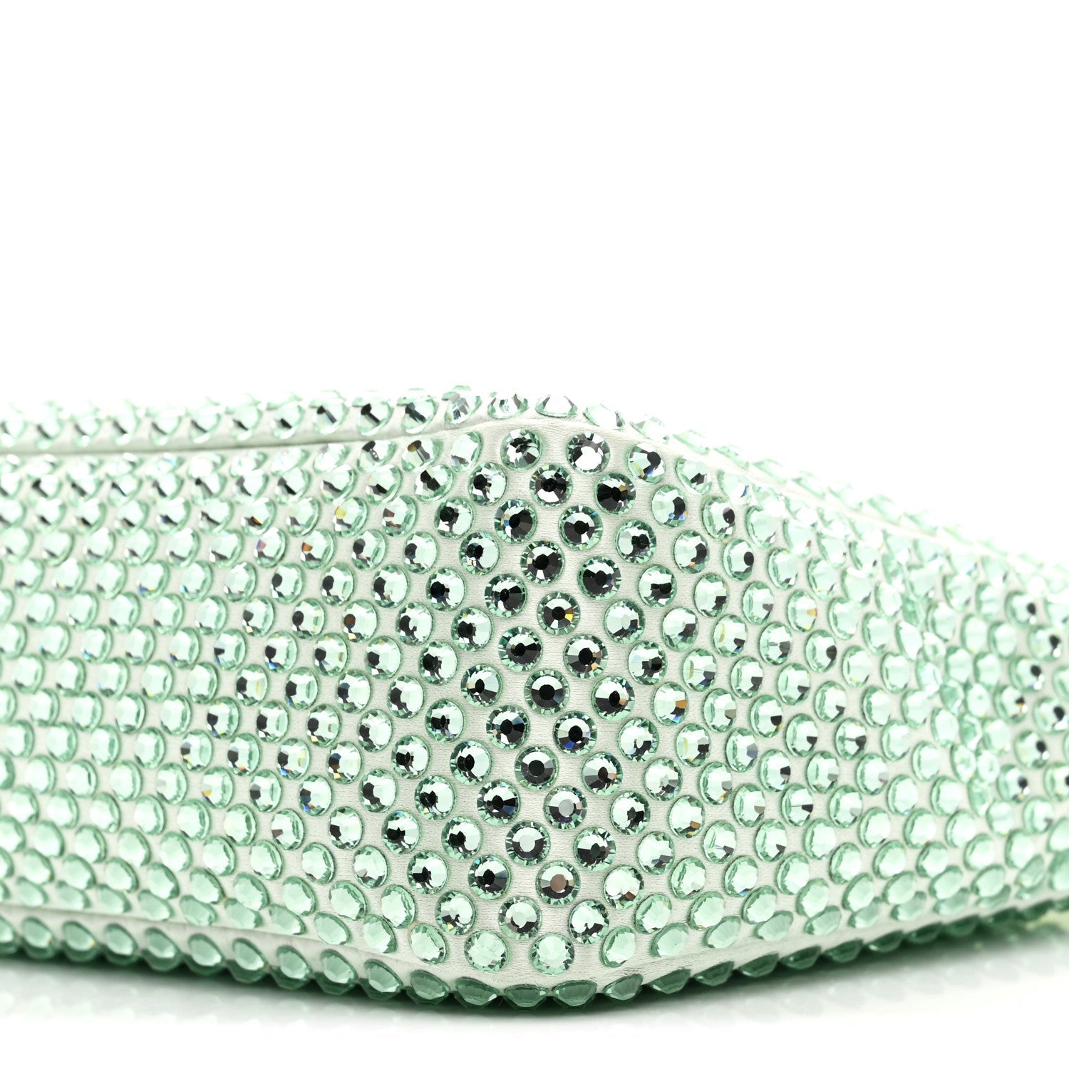 Satin Crystal Mini Re-Edition 2000 Bag Acqua
