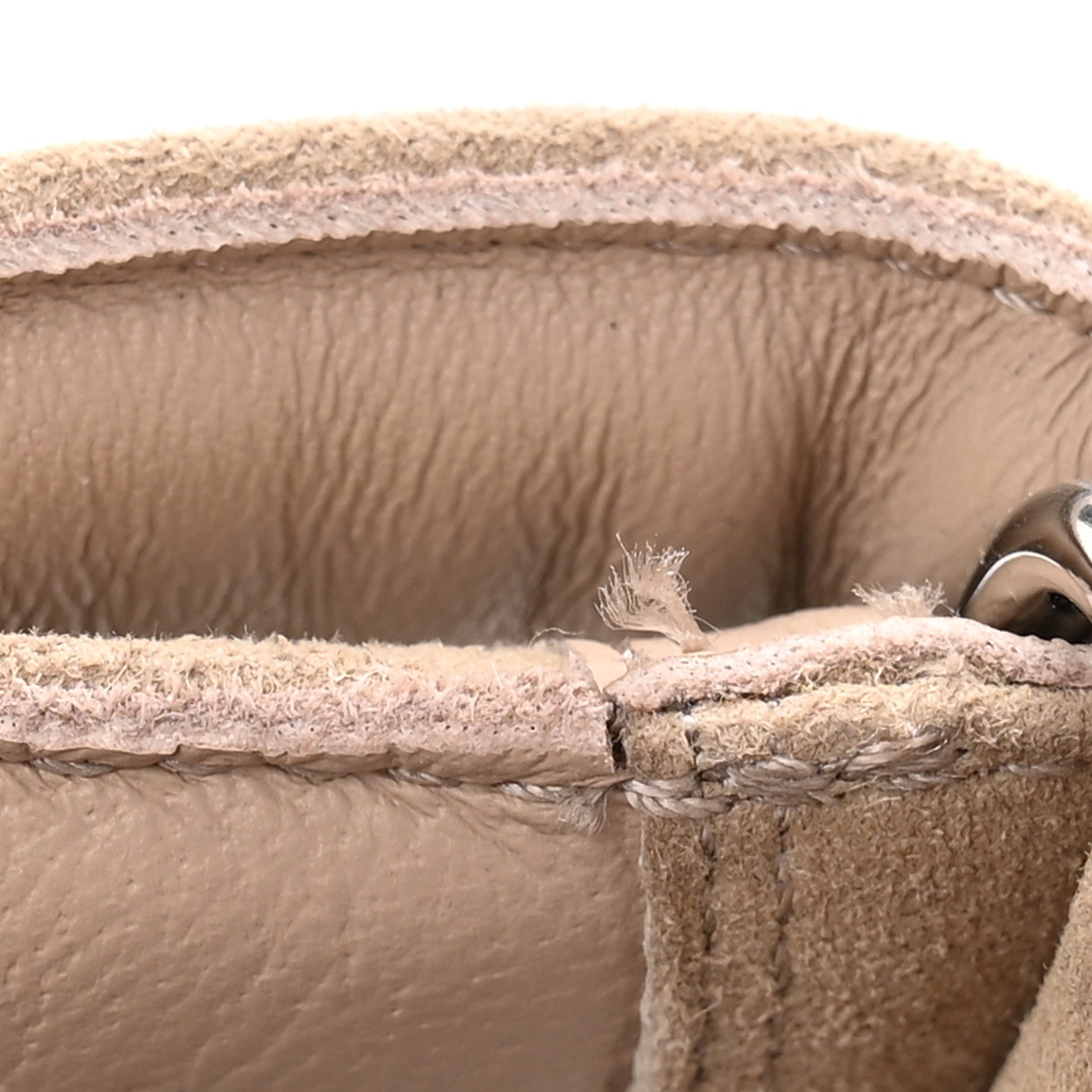 Suede Goatskin Junior Sandals 38 Beige Camel