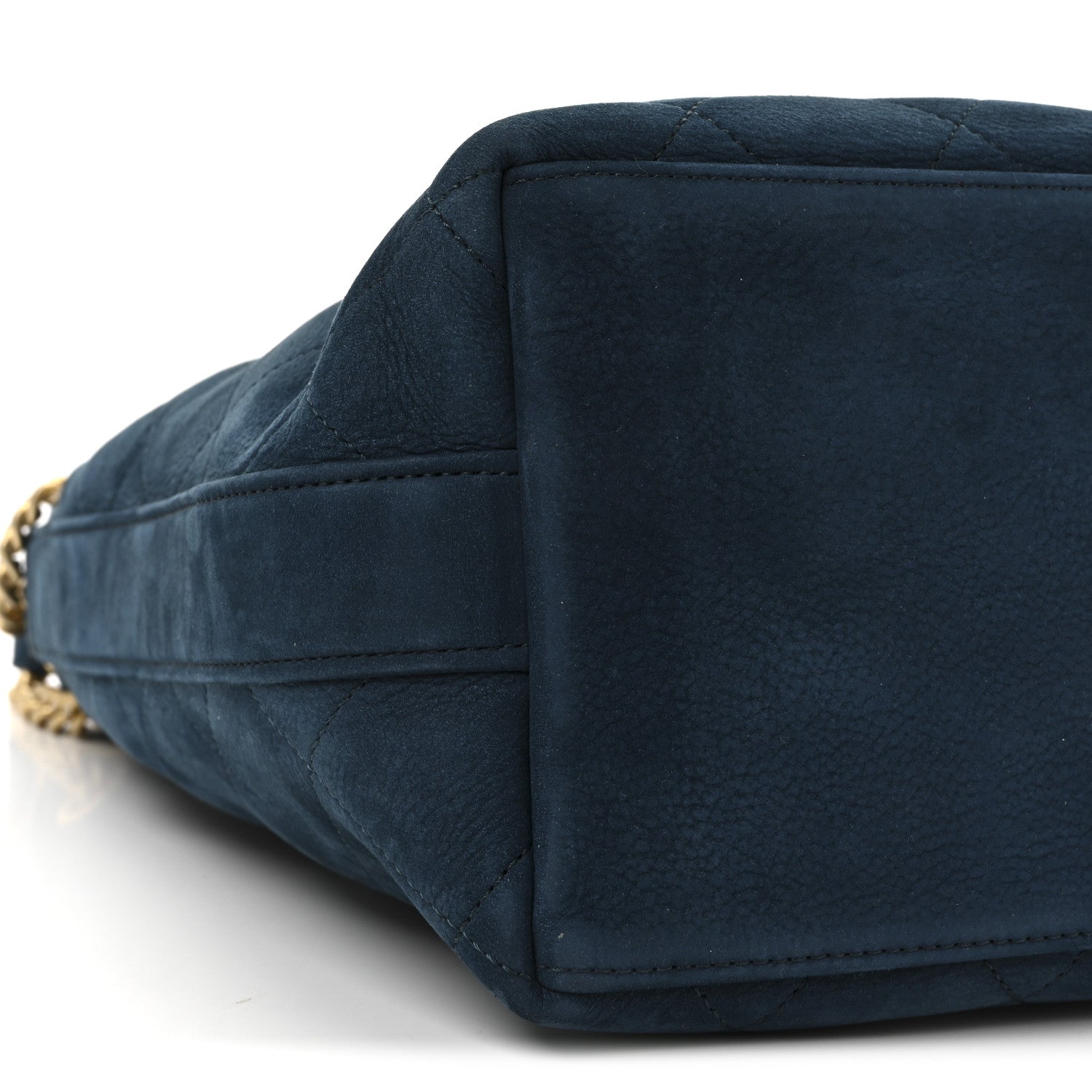 Suede Calfskin Small On My Shoulder Drawstring Bag Blue