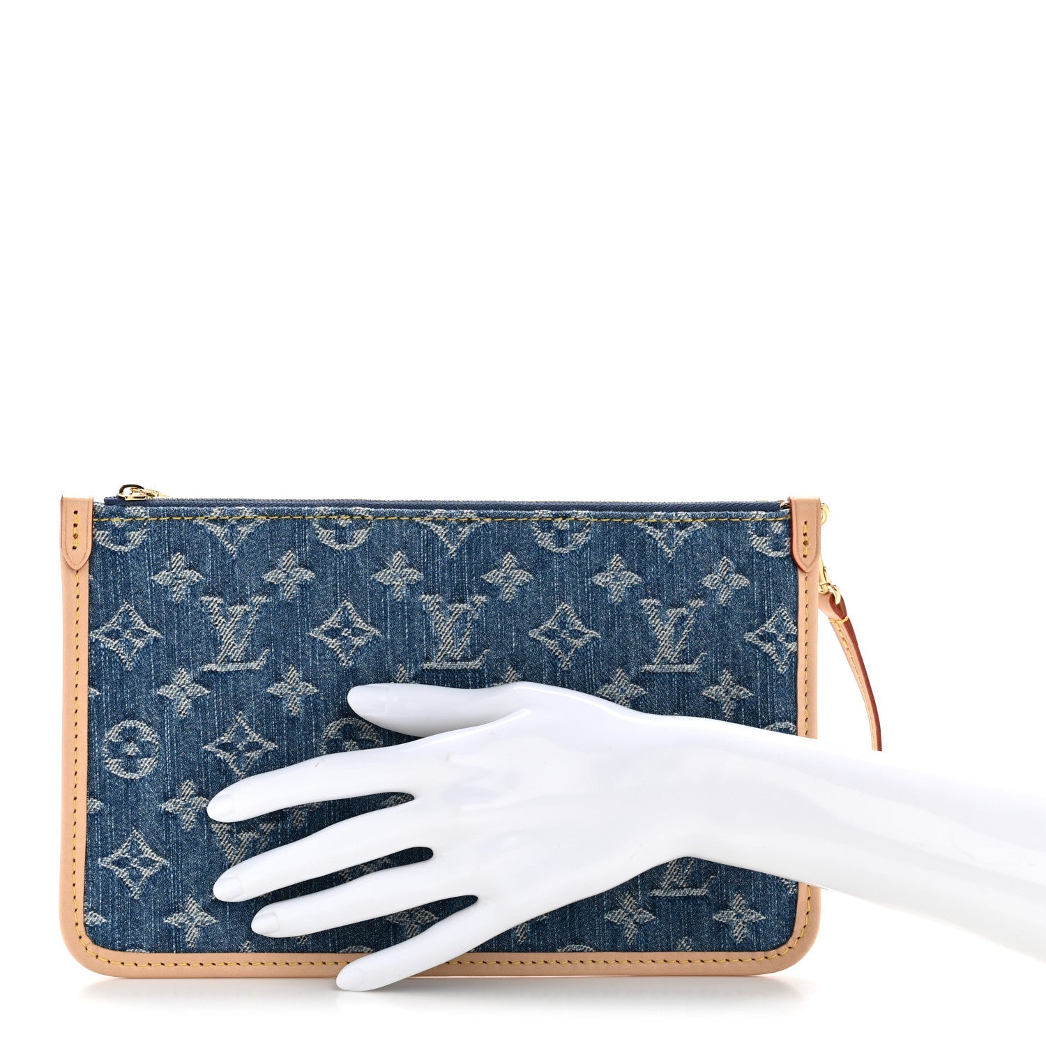 Denim Monogram Carryall MM Pochette Blue