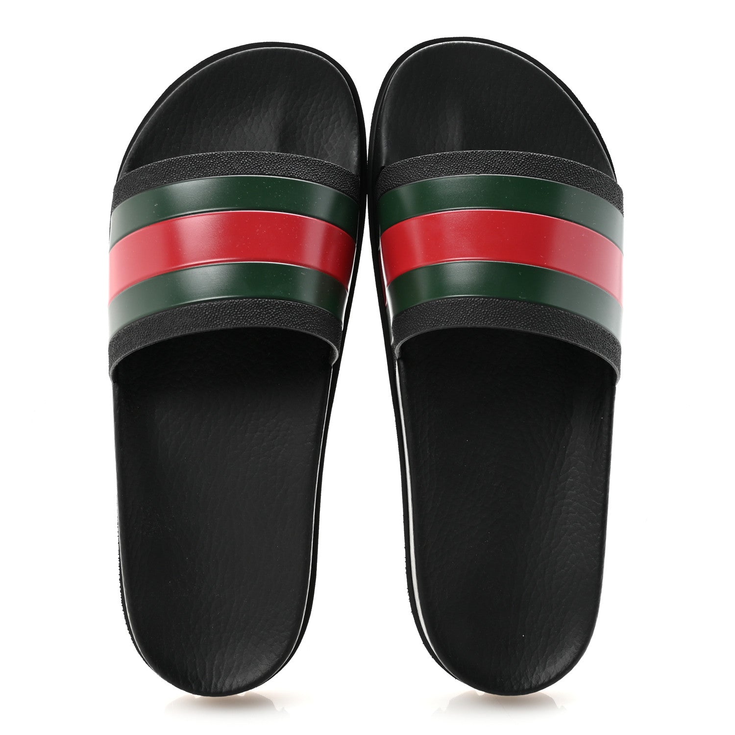 Rubber Web Mens Pool Slide Sandals 10 Black Green Red