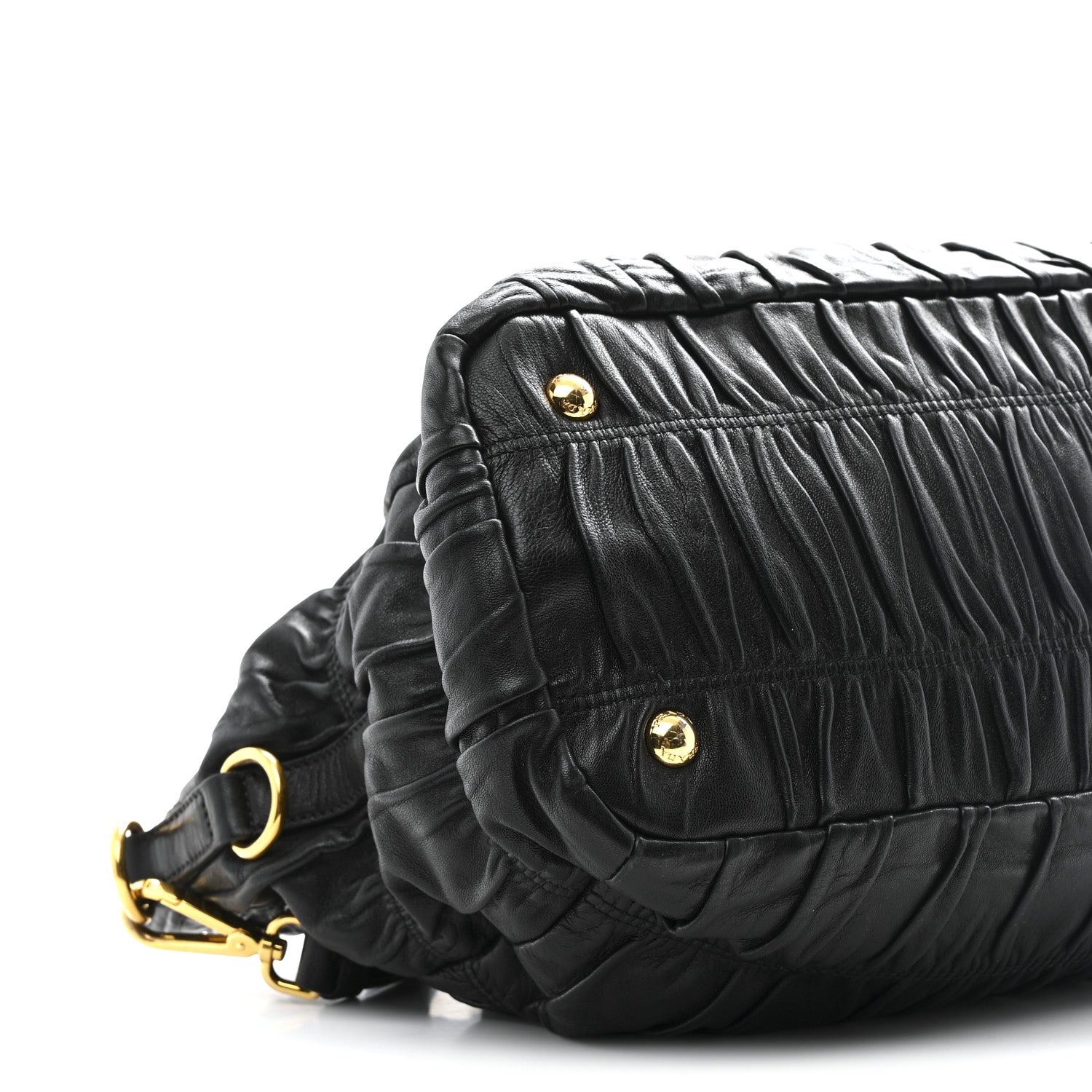 Nappa Gaufre Top Handle Satchel Black