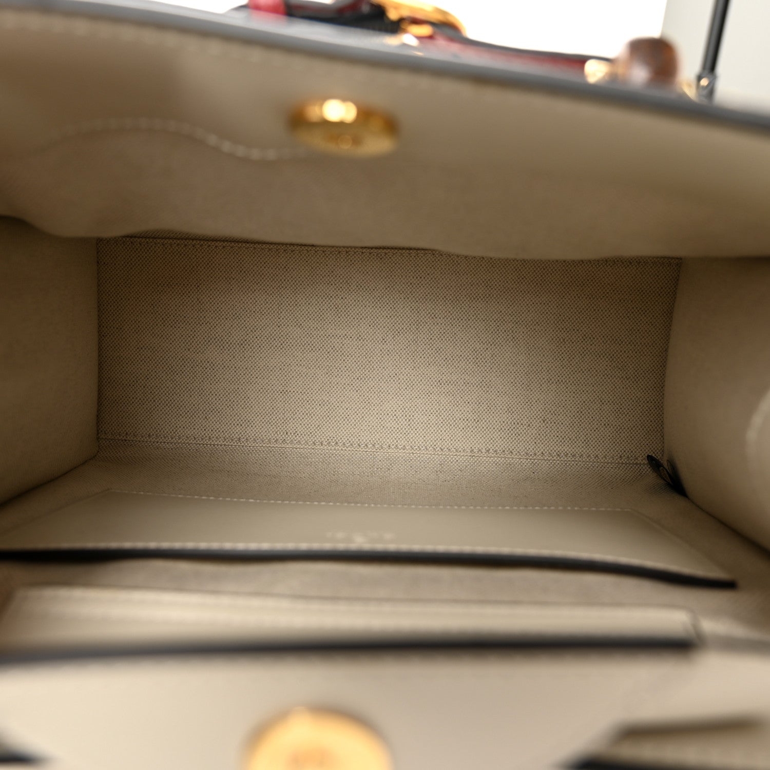 Calfskin Studded Loved Small Diana Tote Bag Mystic White Hibiscus Red