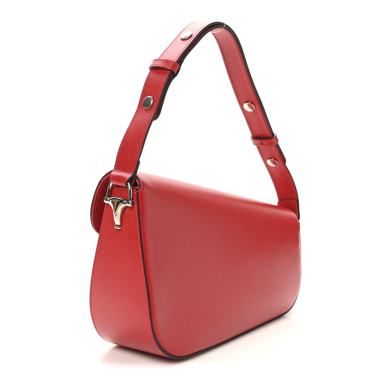 Azalea Calfskin Small Horsebit 1955 Asymmetric Shoulder Bag New Cherry Red