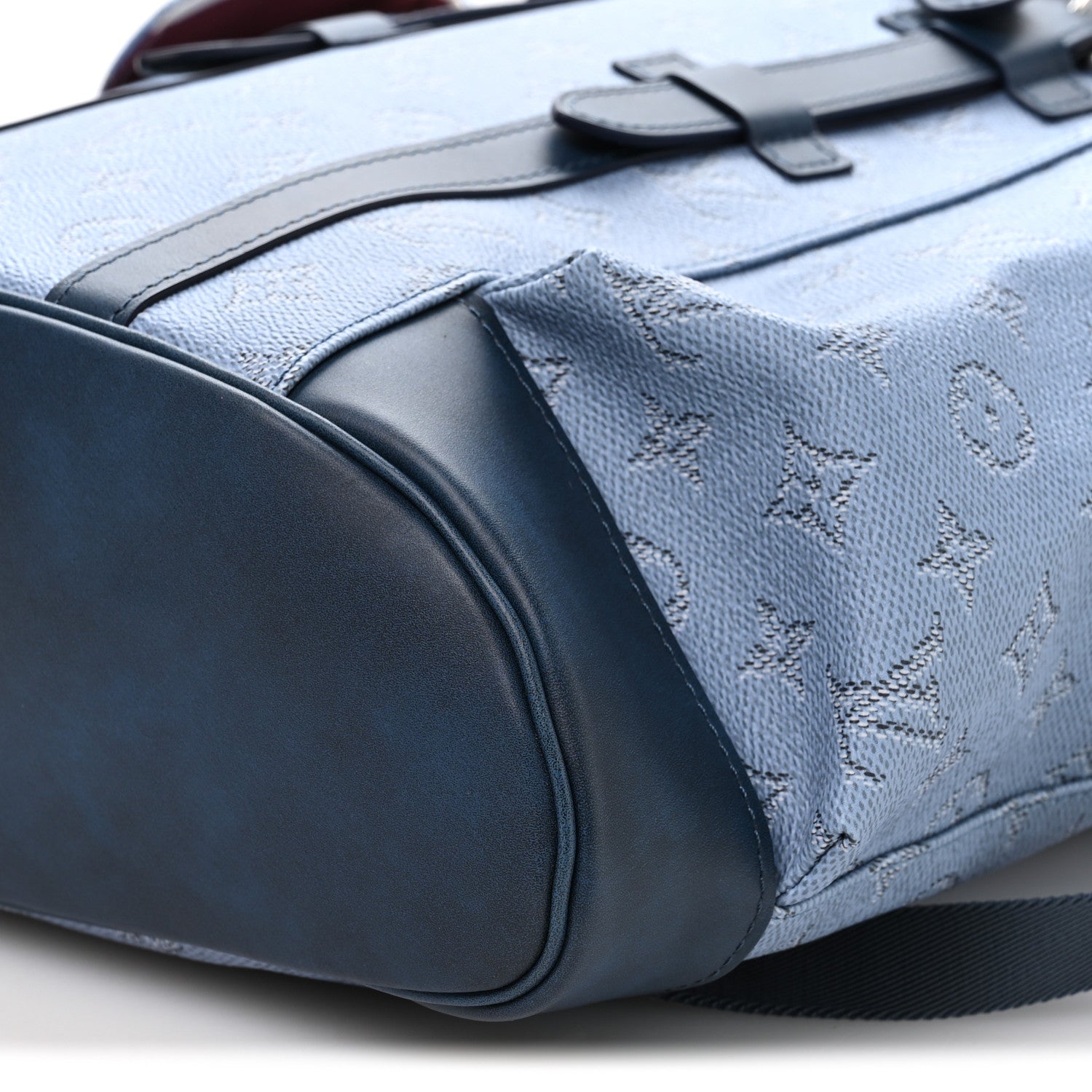 Monogram Heritage Christopher Backpack MM Blue