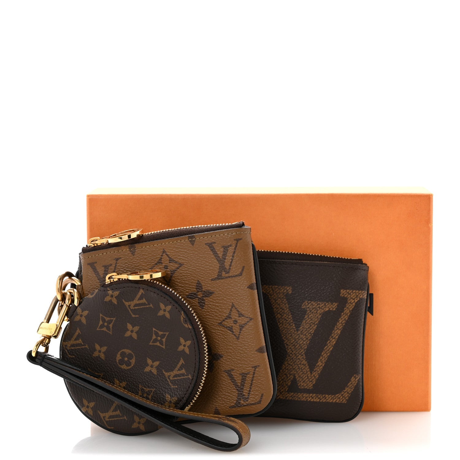 Reverse Monogram Giant Trio Pouch