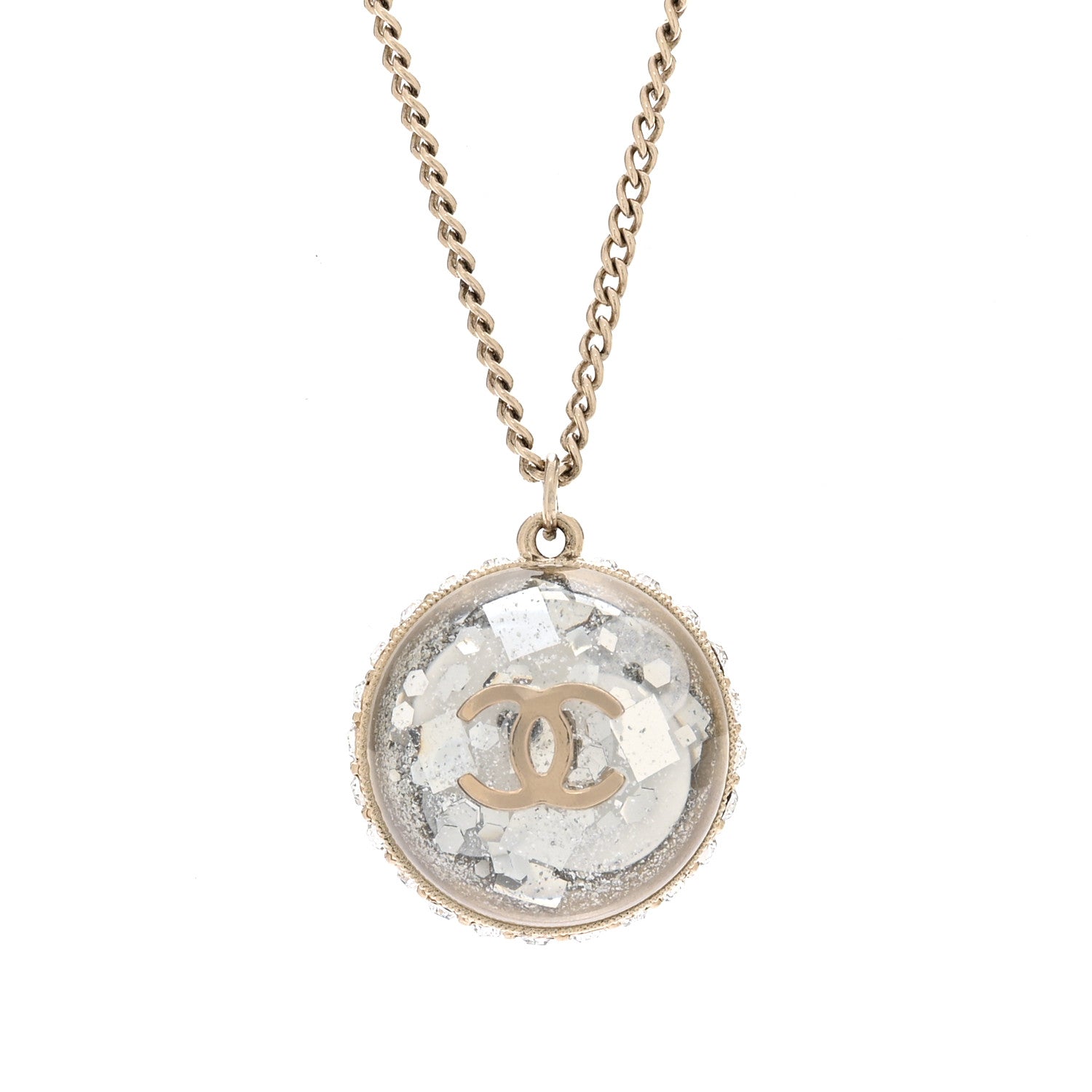 Resin Glitter CC Necklace Gold Silver