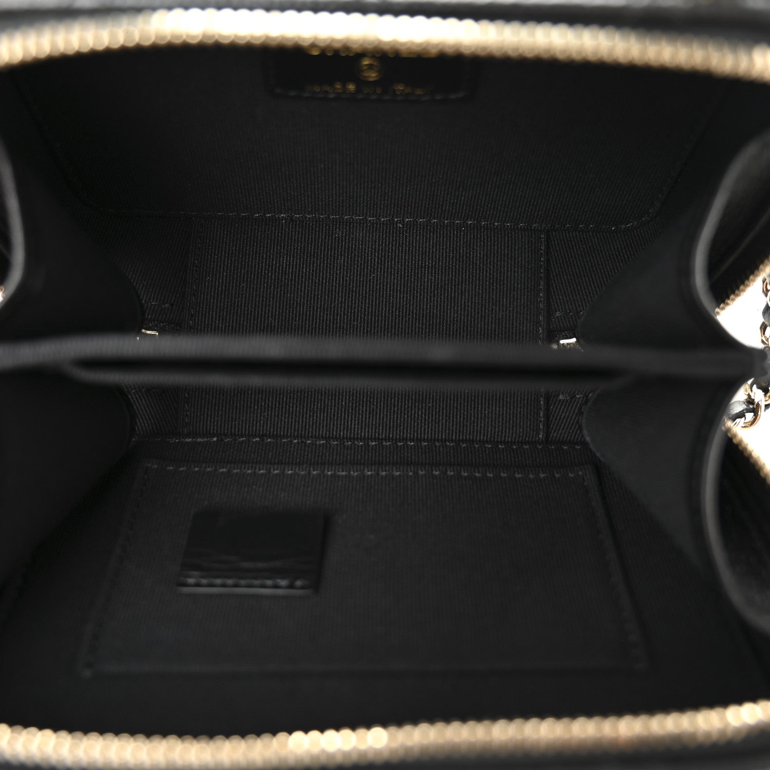 Caviar Quilted Small Top Handle Vanity Case Black