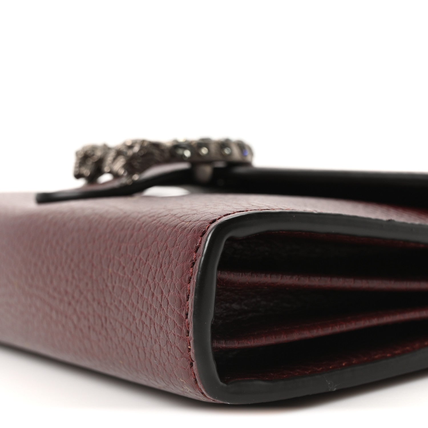Dollar Calfskin Crystal Mini Dionysus Chain Wallet Vintage Bordeaux