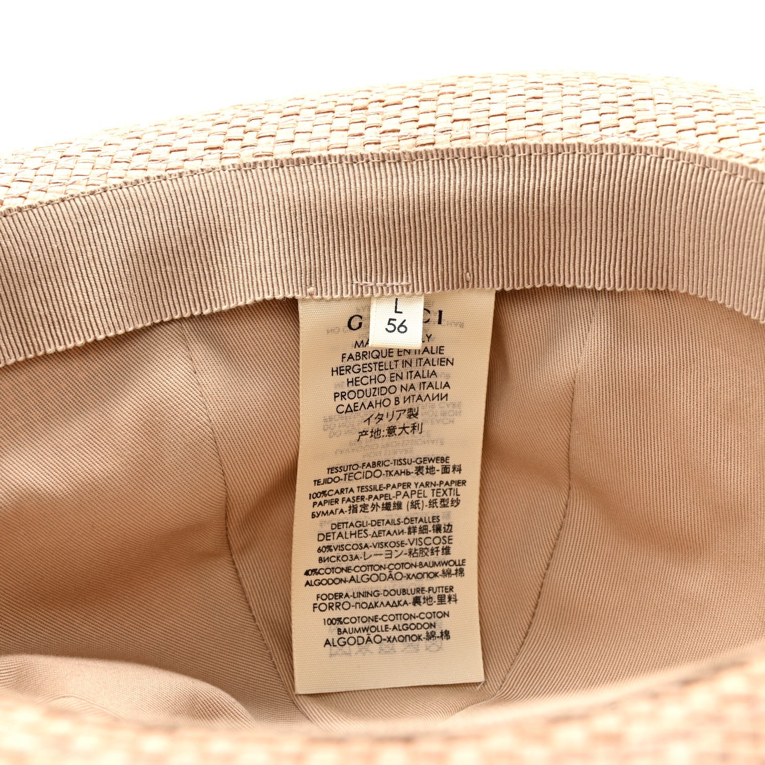 Straw Grosgrain Wide Brim Hat L Black
