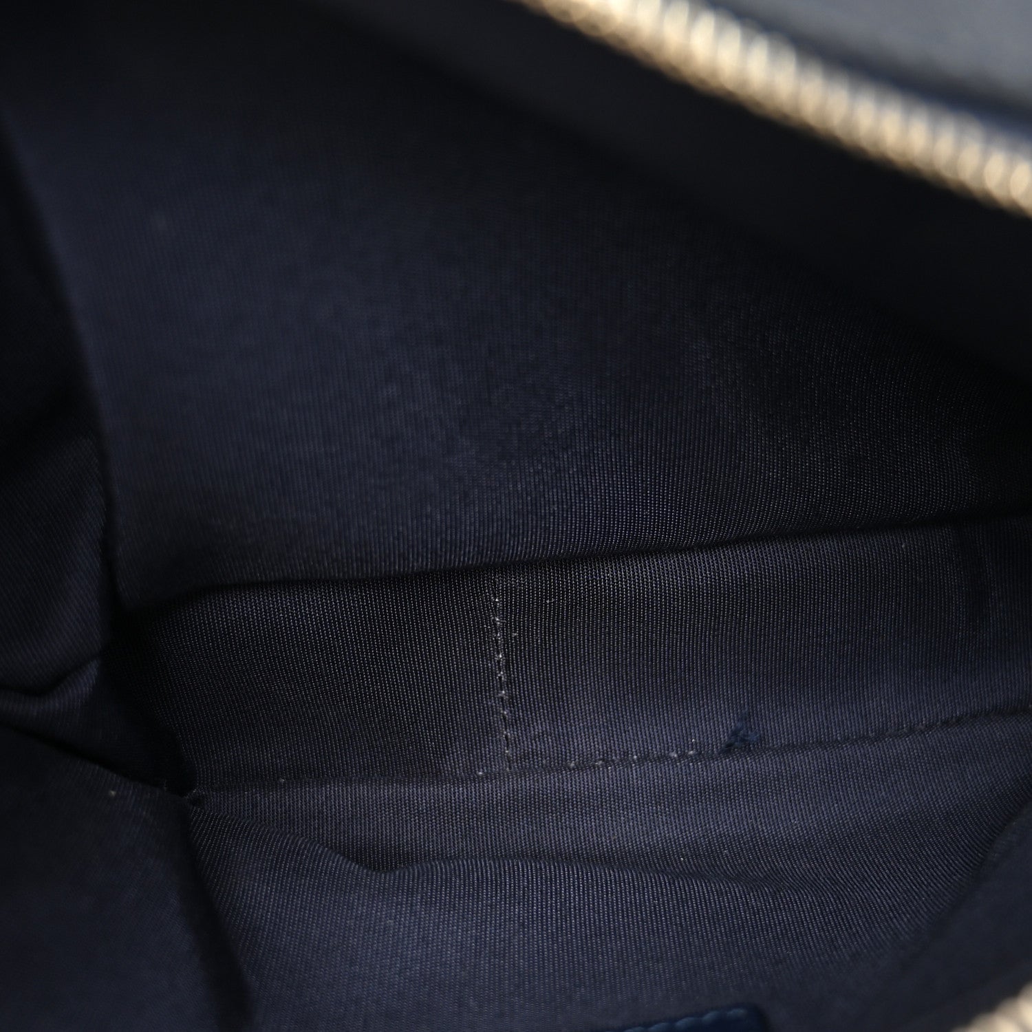 Lambskin Chevron Quilted Chain Around Camera Case Navy
