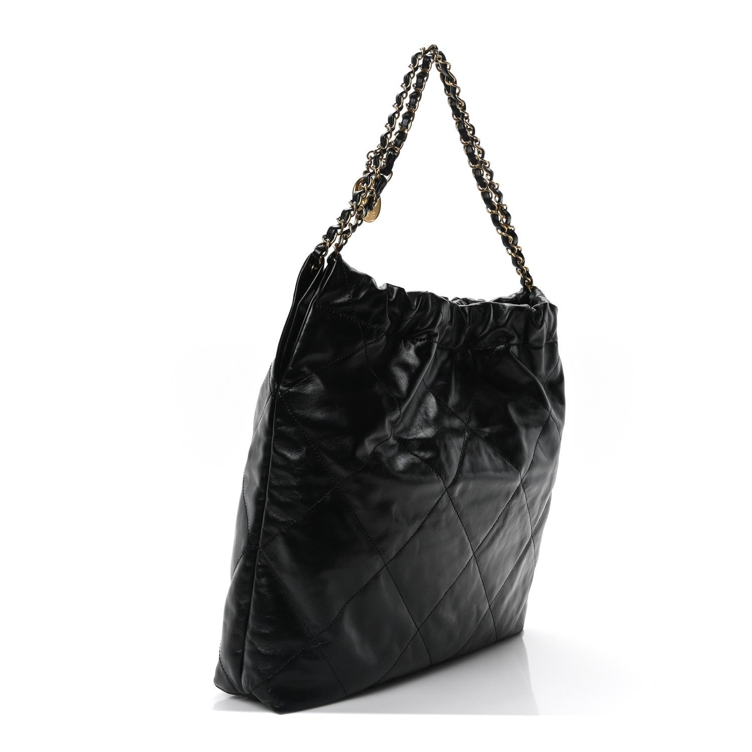 Shiny Calfskin Quilted Chanel 22 Black