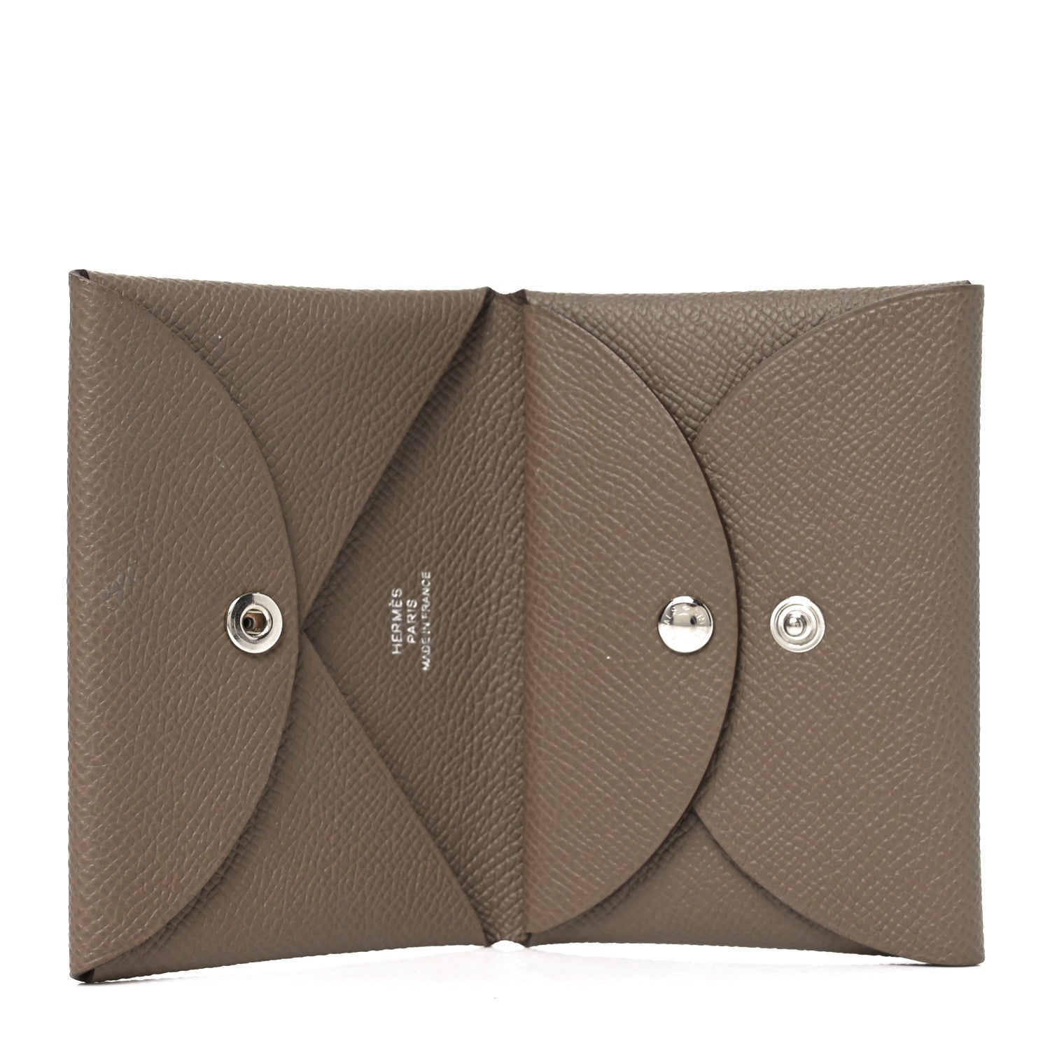 Epsom Calvi Duo Card Case Etoupe