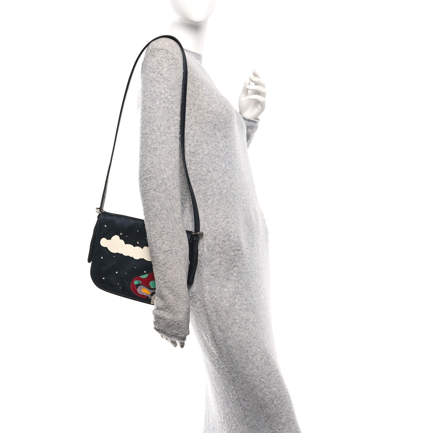 Satin Mini Monogram Conte De Fees Patchwork Musette Black