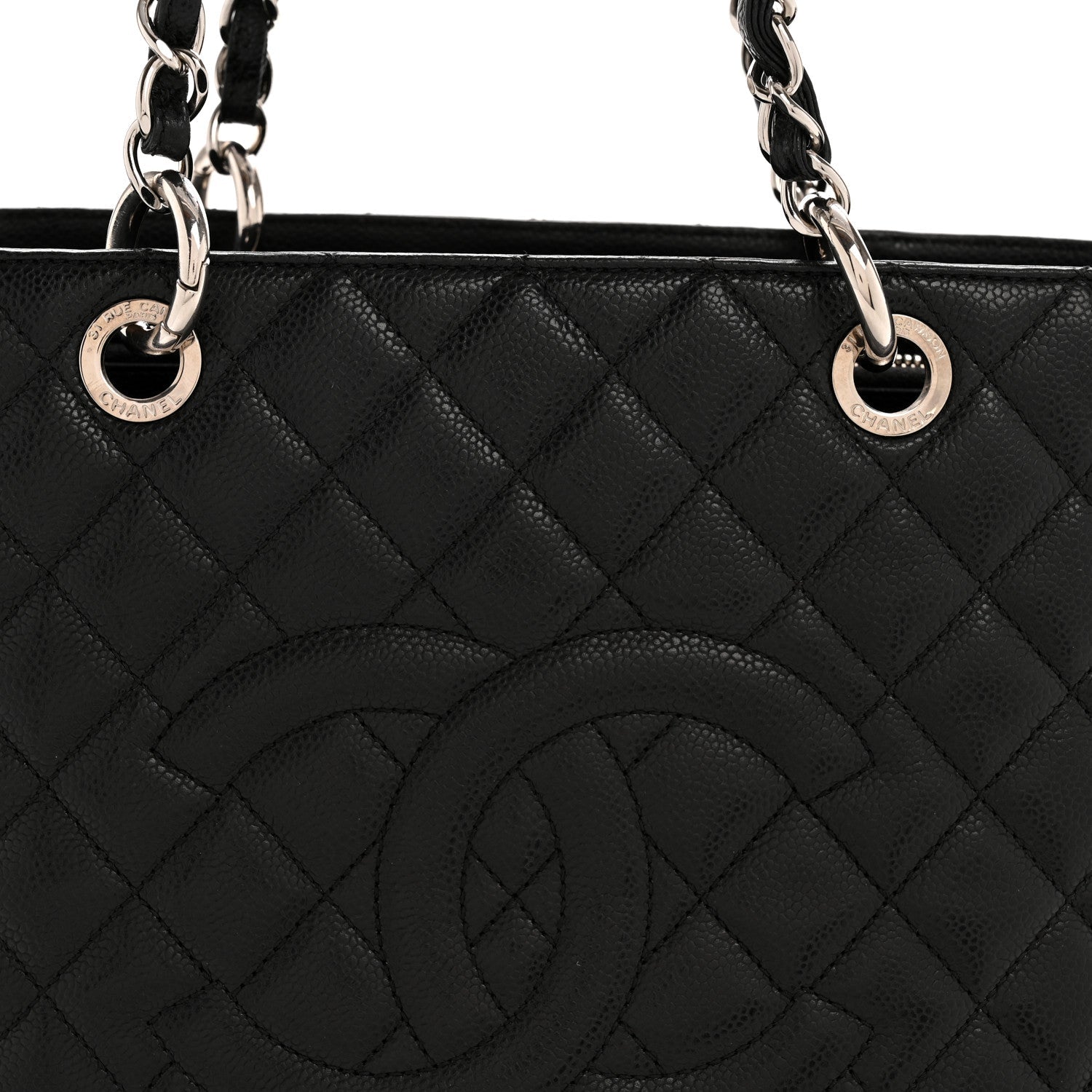 Caviar Quilted Grand Shopping Tote GST Black
