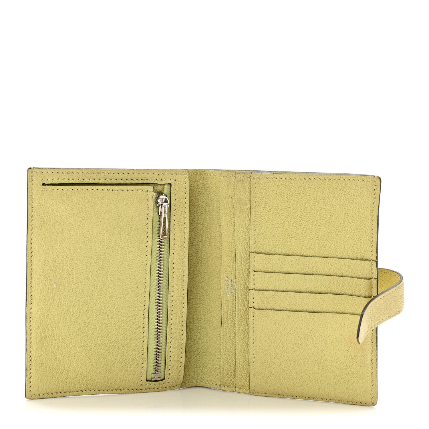 Chevre Mysore Bearn Card Holder Wallet Jaune Bourgeon