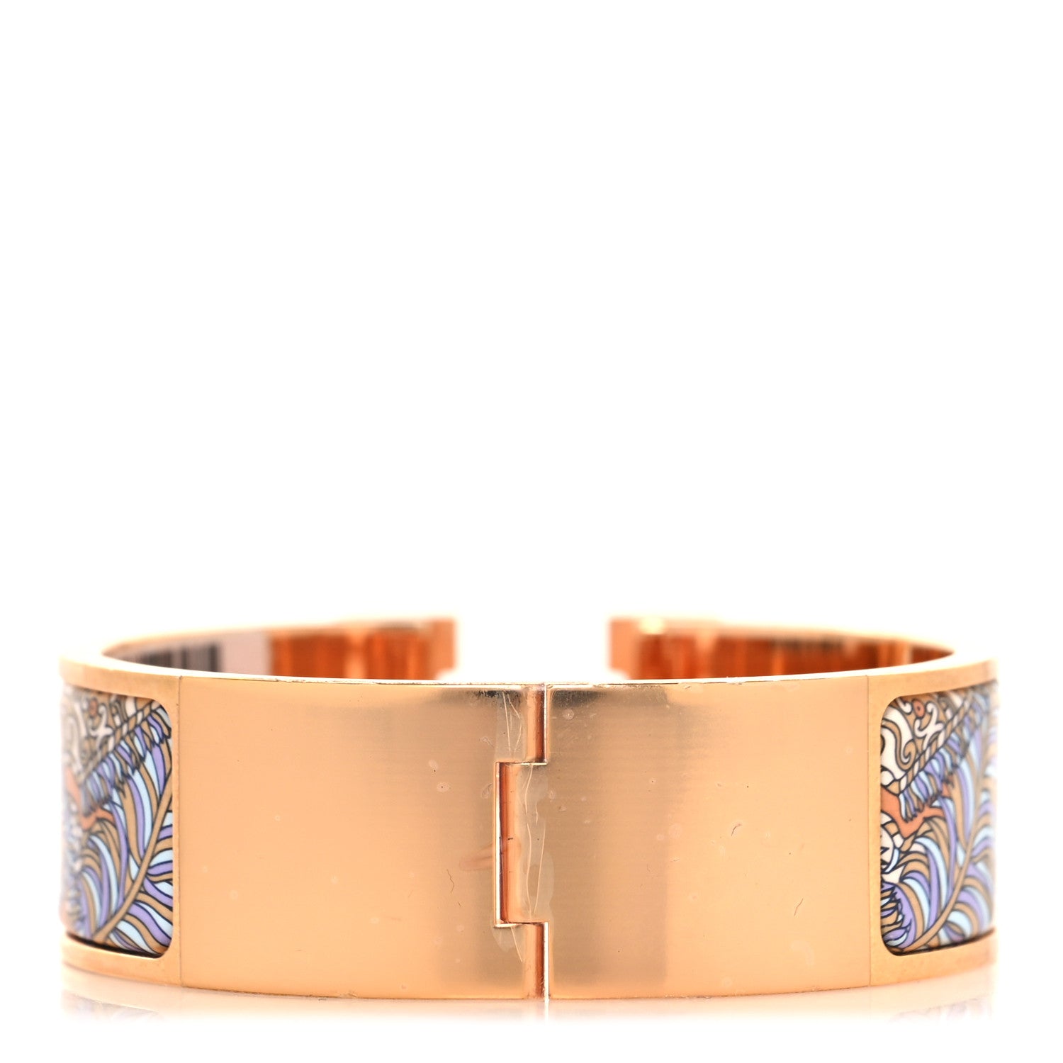 Enamel Printed Wide Sous L Egide De Mars Click Clac H Bracelet GM Lilas