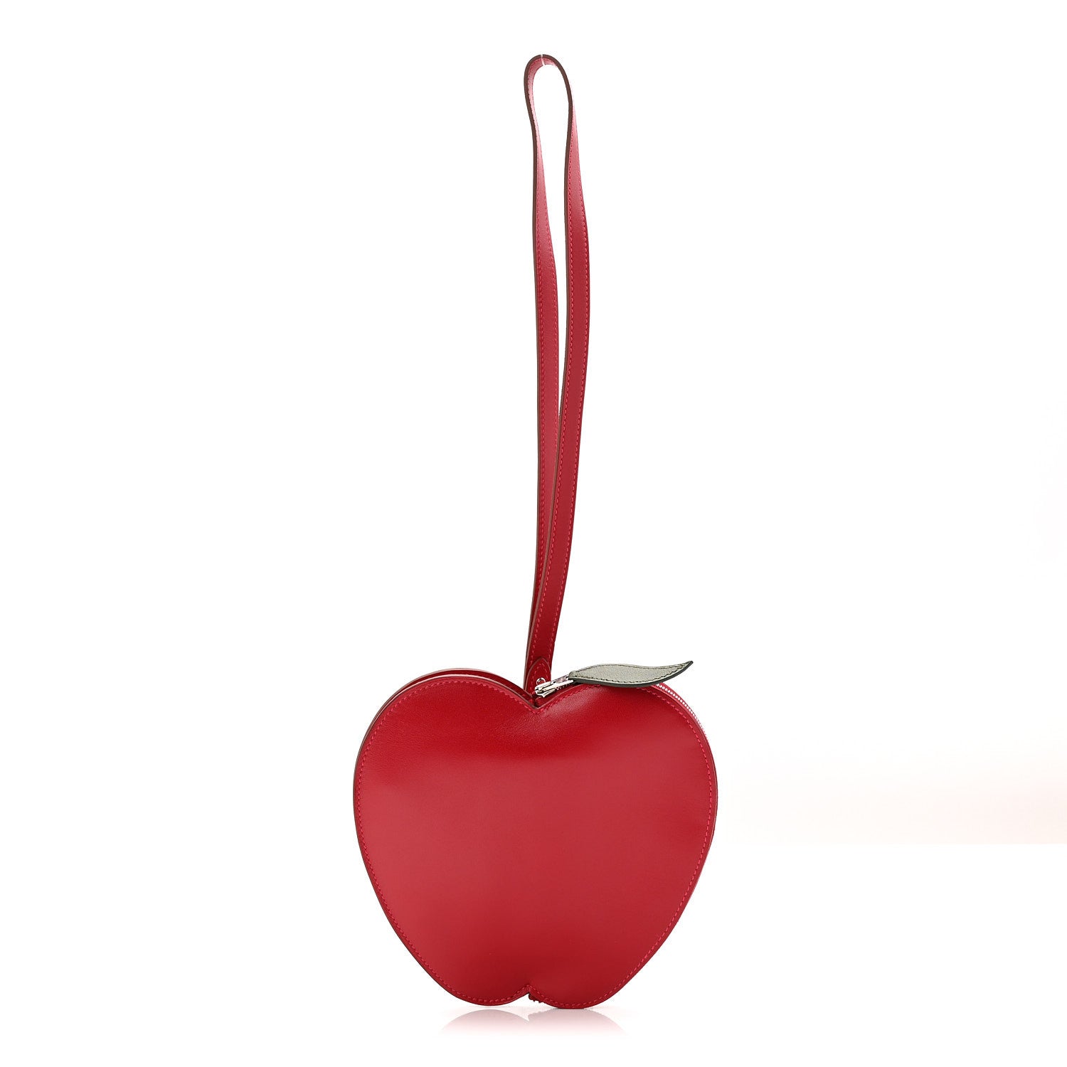 Tadelakt Chevre Tutti Frutti Pomme Purse Wristlet Rouge Vif