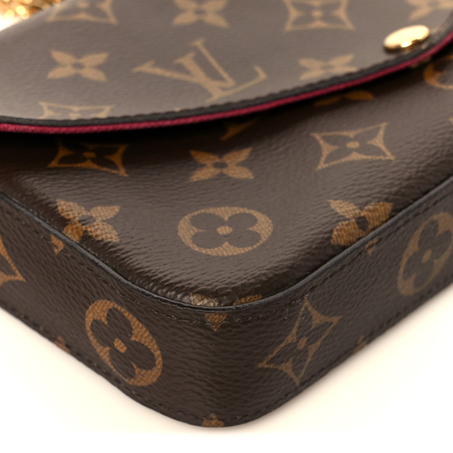 Monogram Pochette Felicie Chain Wallet Fuchsia