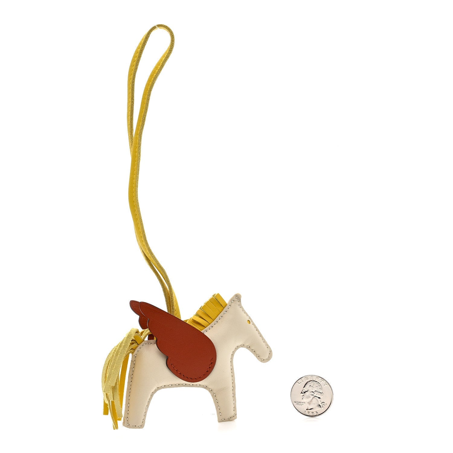 Milo Lambskin Grigri Rodeo Pegase Horse Bag Charm PM Craie Jaune de Naples Cuivre