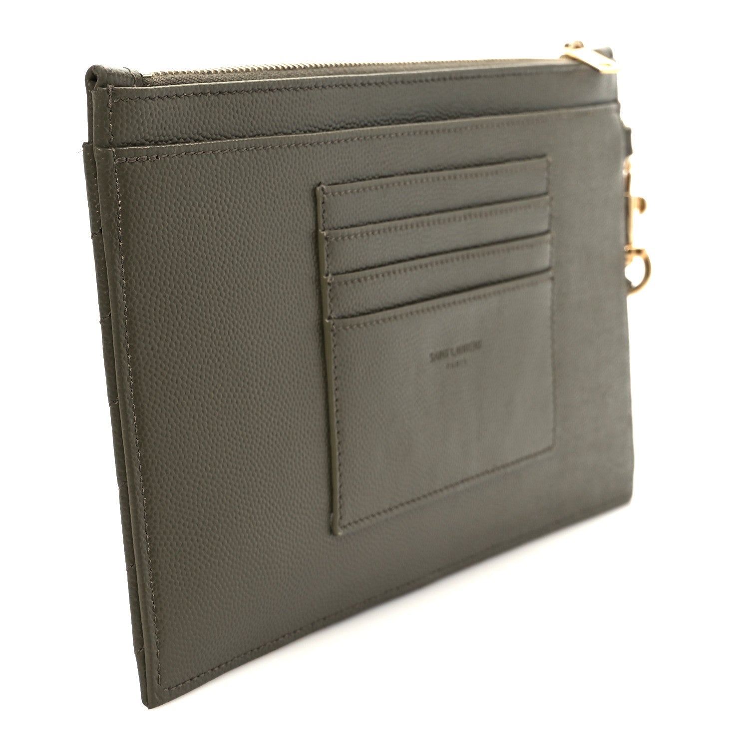 Grain De Poudre Chevron Monogram Bill Pouch Vert Kaki