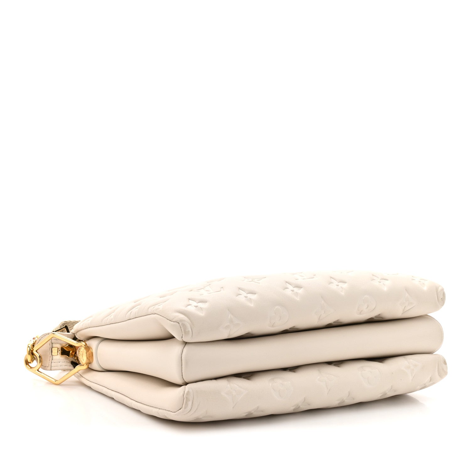 Lambskin Embossed Monogram Coussin PM Beige Cream