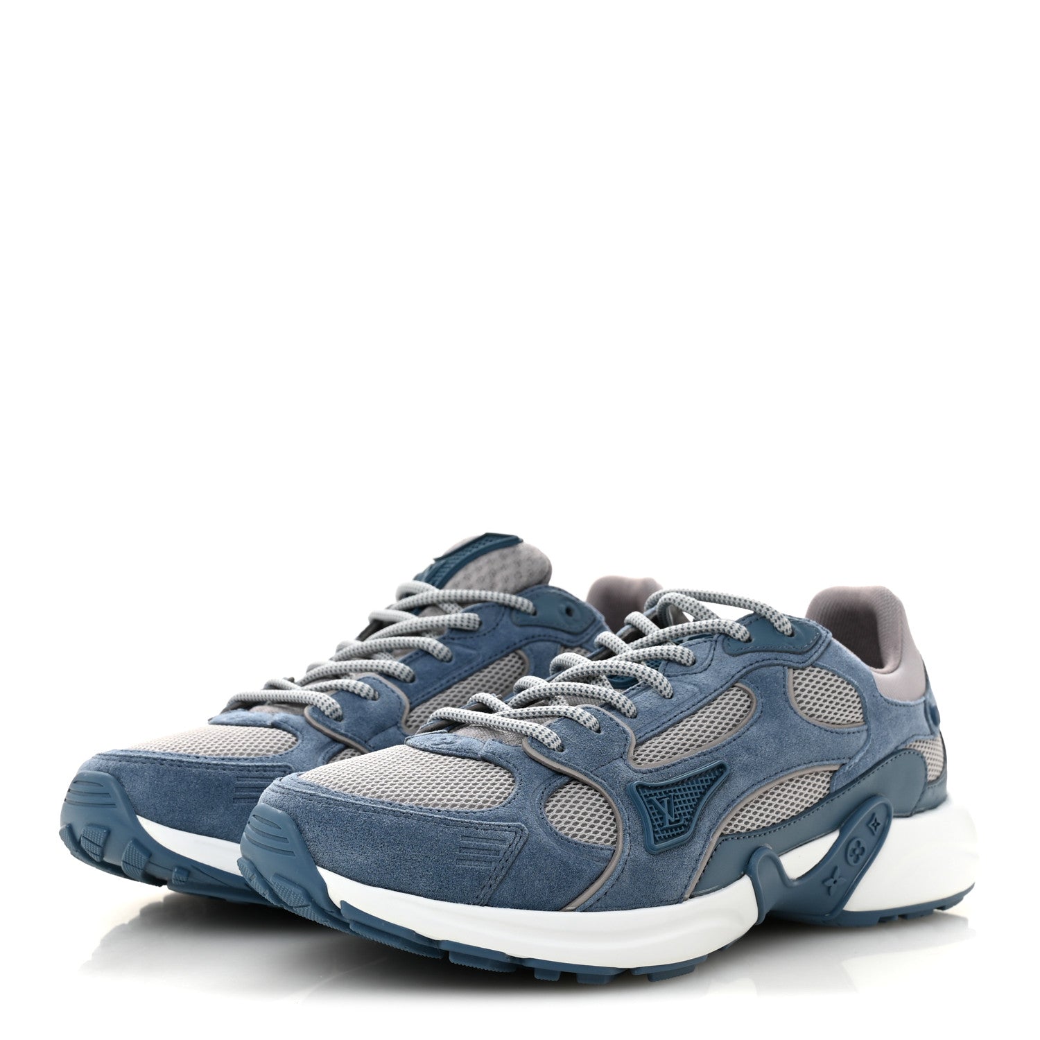 Calfskin Suede Womens LV Olympia Sneakers 38 Blue