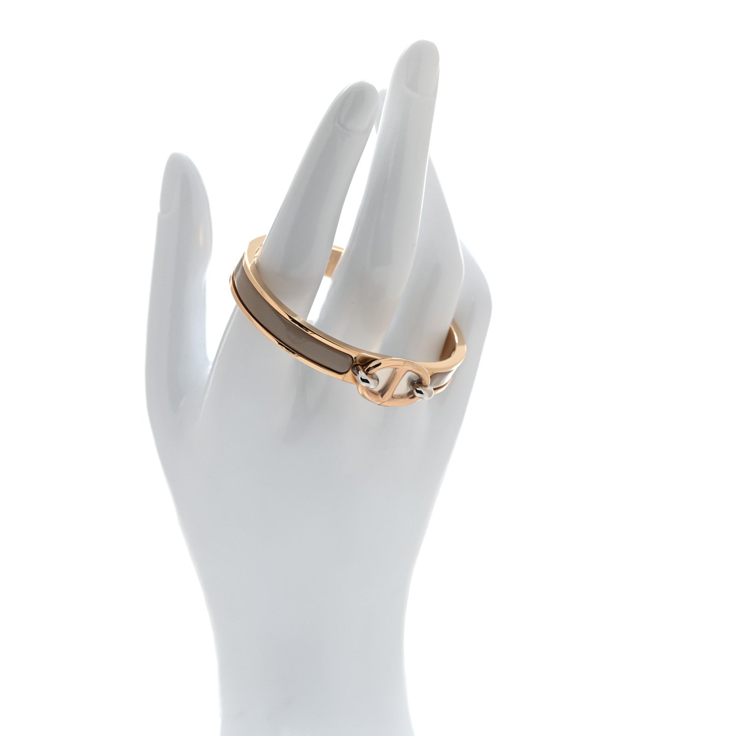 Enamel Mini Clic Chaine d'Ancre Bracelet GM Marron Glace