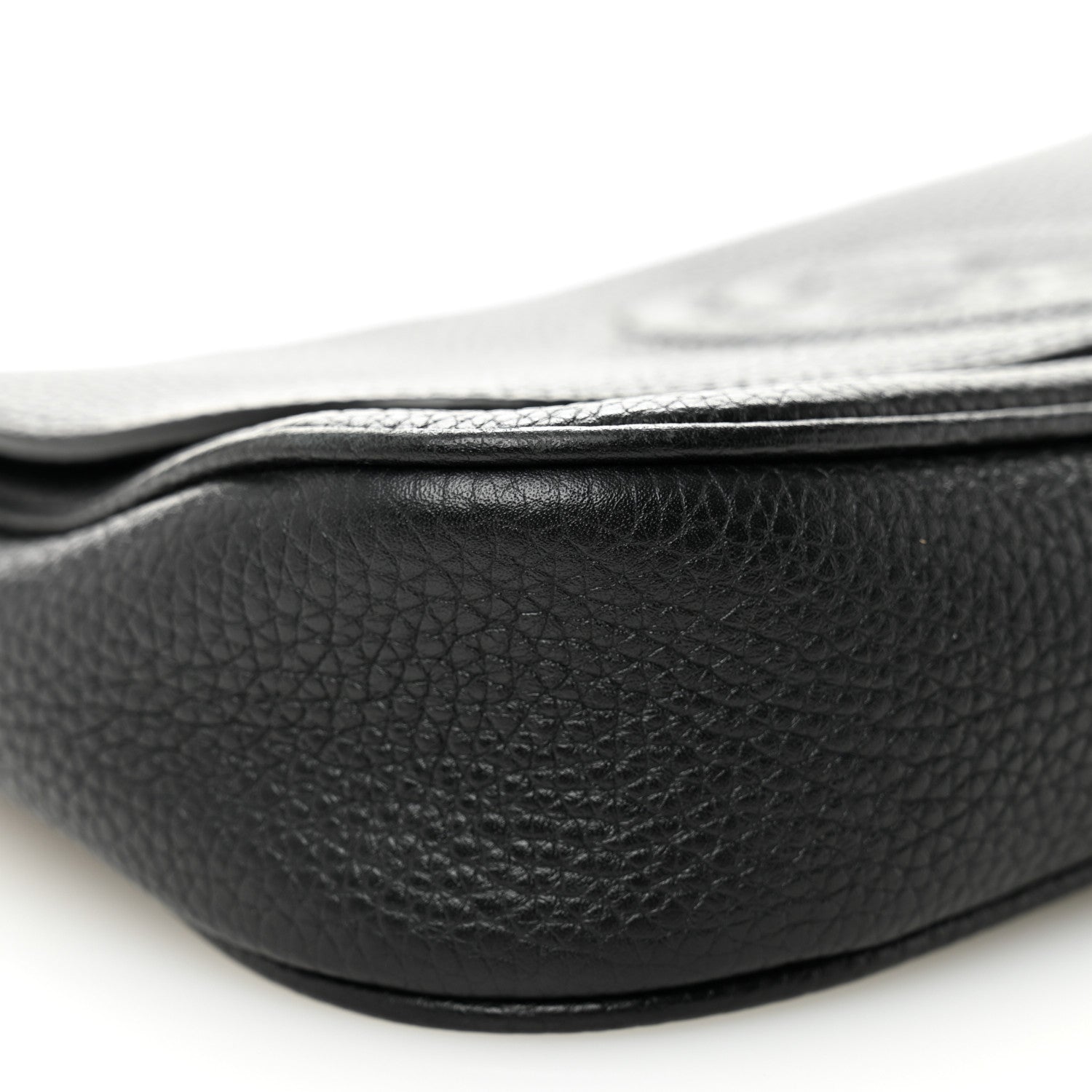 Pebbled Calfskin Medium Soho Flap Crossbody Black