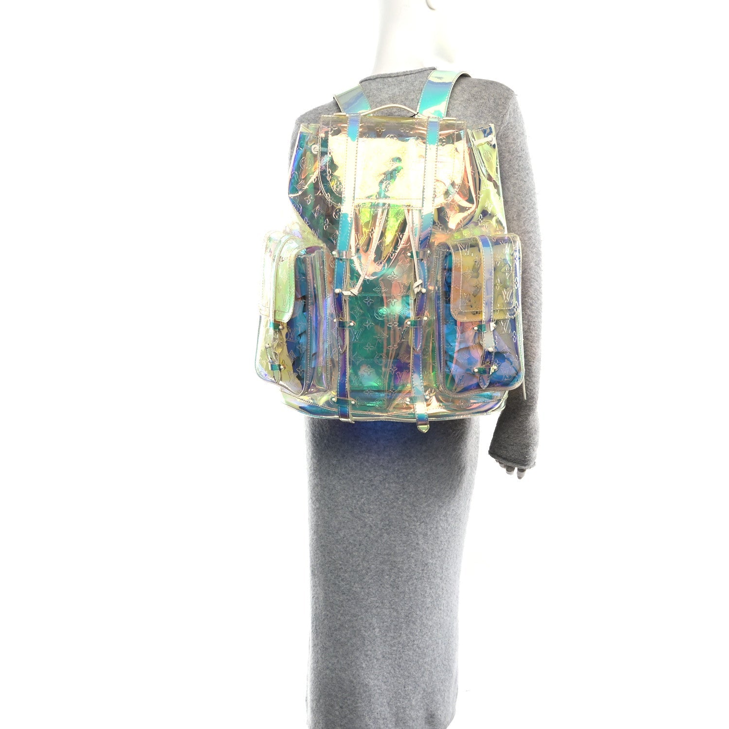 PVC Monogram Christopher Backpack GM Iridescent Prism