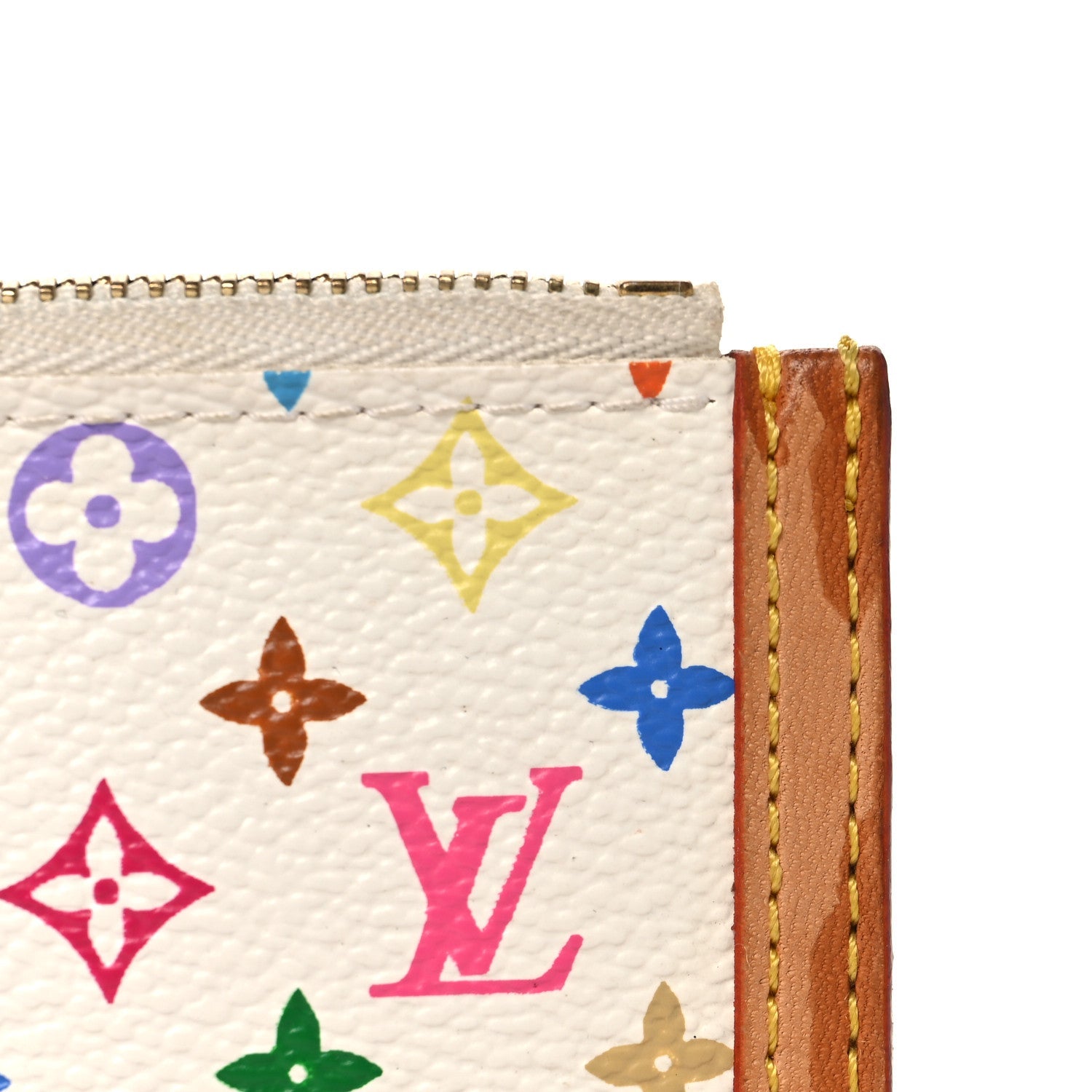 Monogram Multicolor Key Pouch White