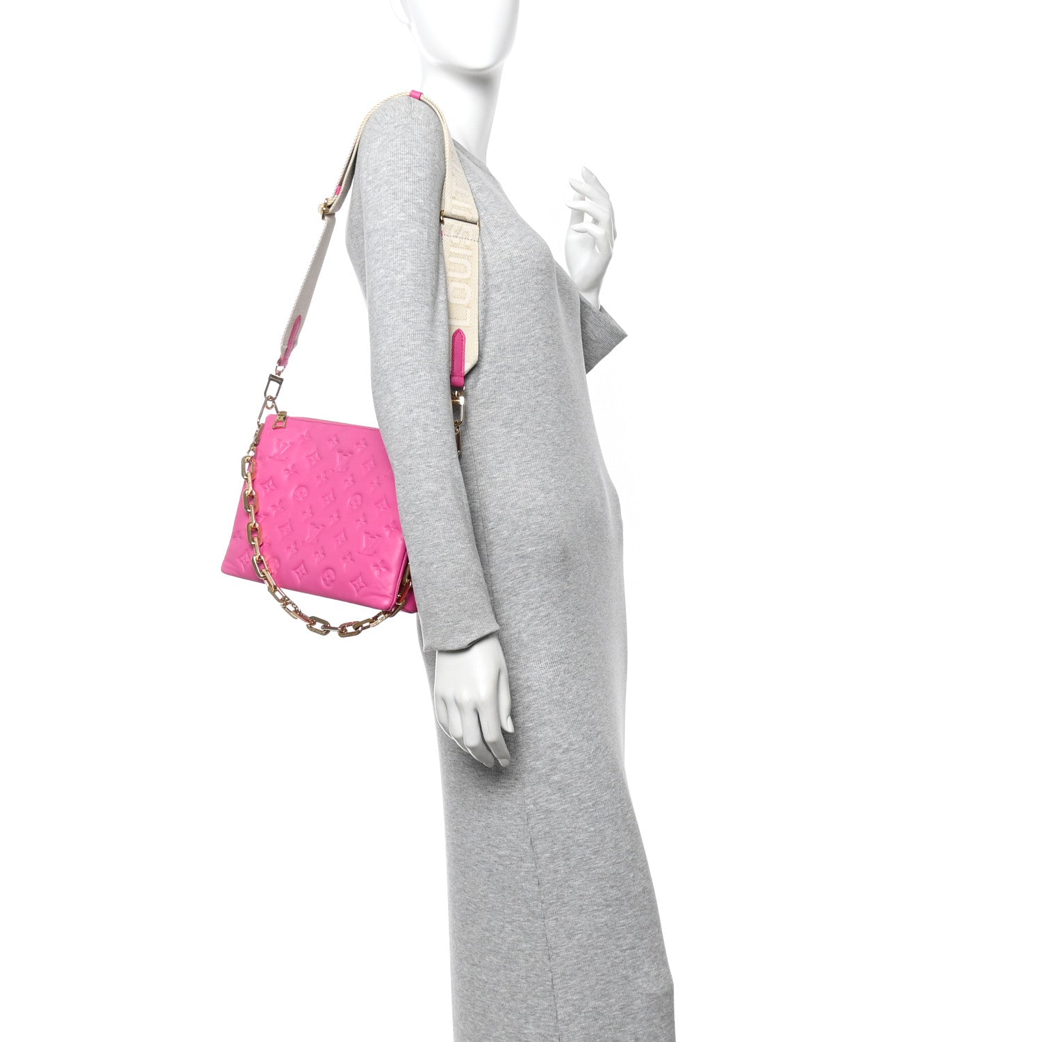 Lambskin Embossed Monogram Coussin PM Rose Miami