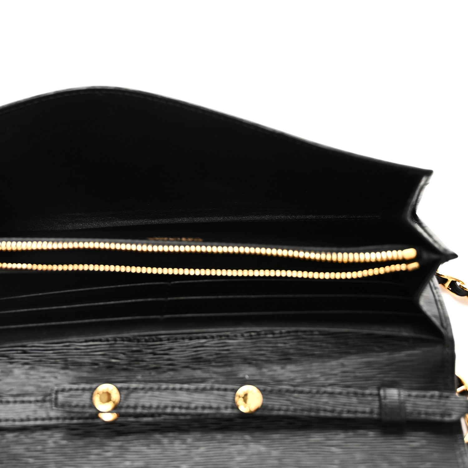 Vitello Move Metal Oro Chain Wallet Black
