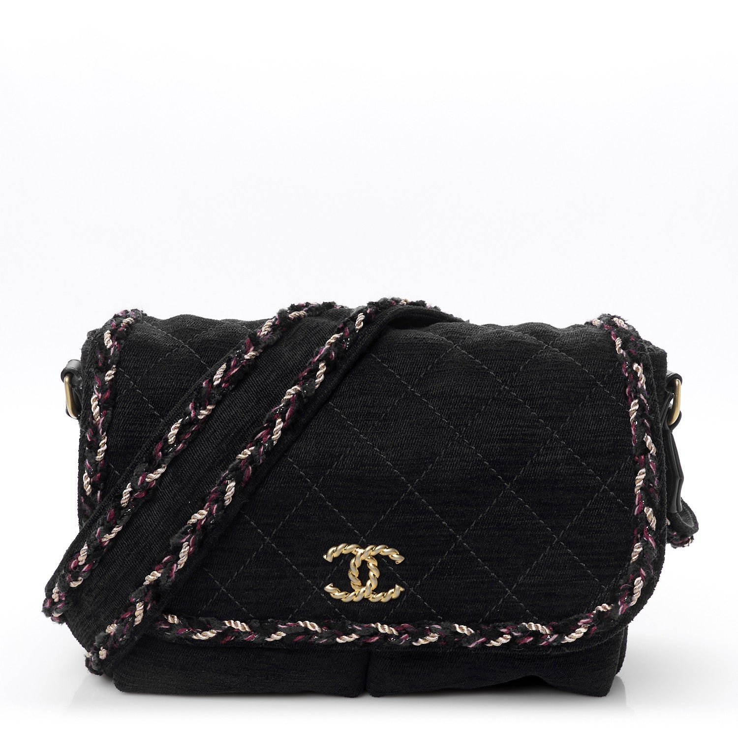 Wool Velvet Quilted Parisian Stroll Messenger Navy