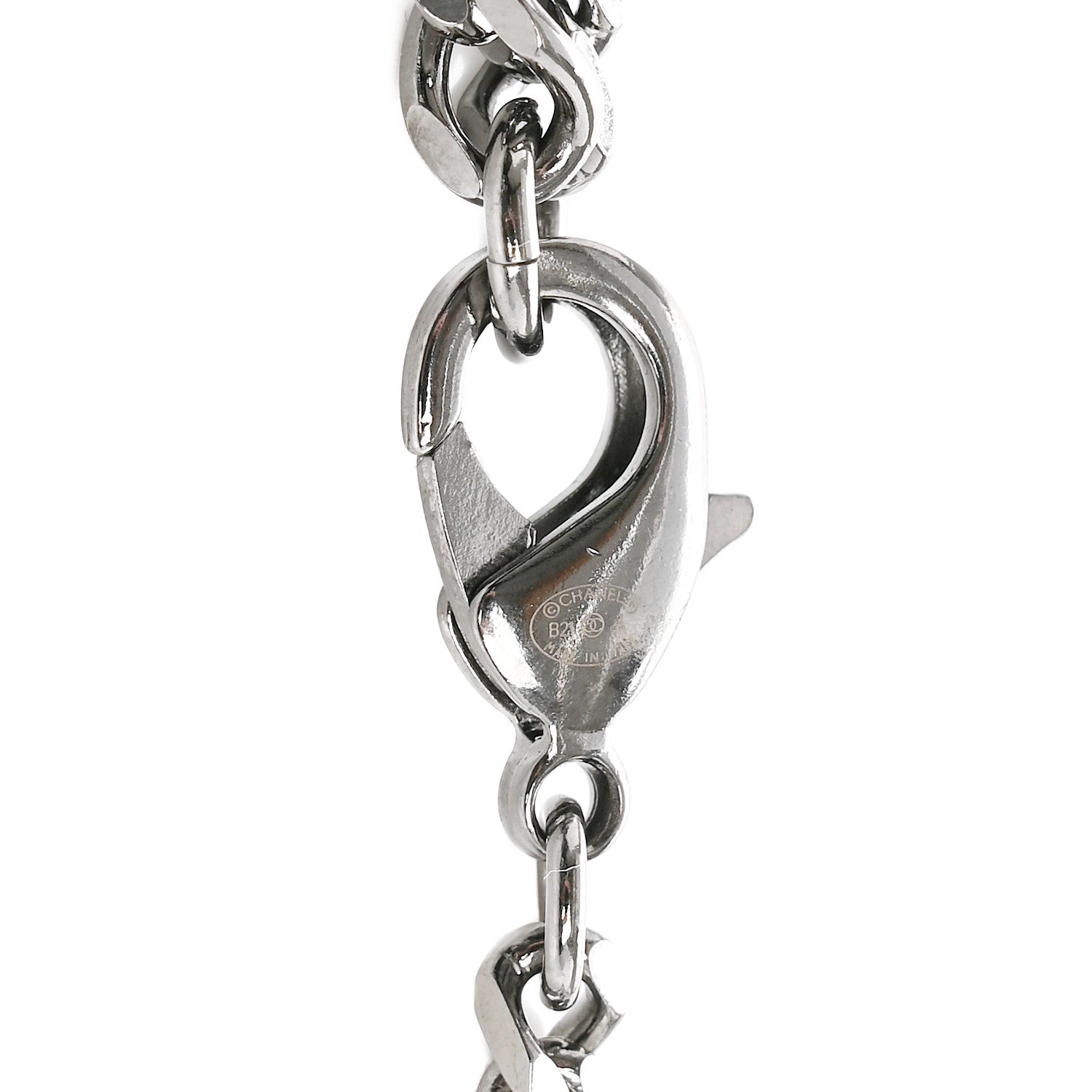 Ruthenium Crystal CC Chain Links Belt Silver